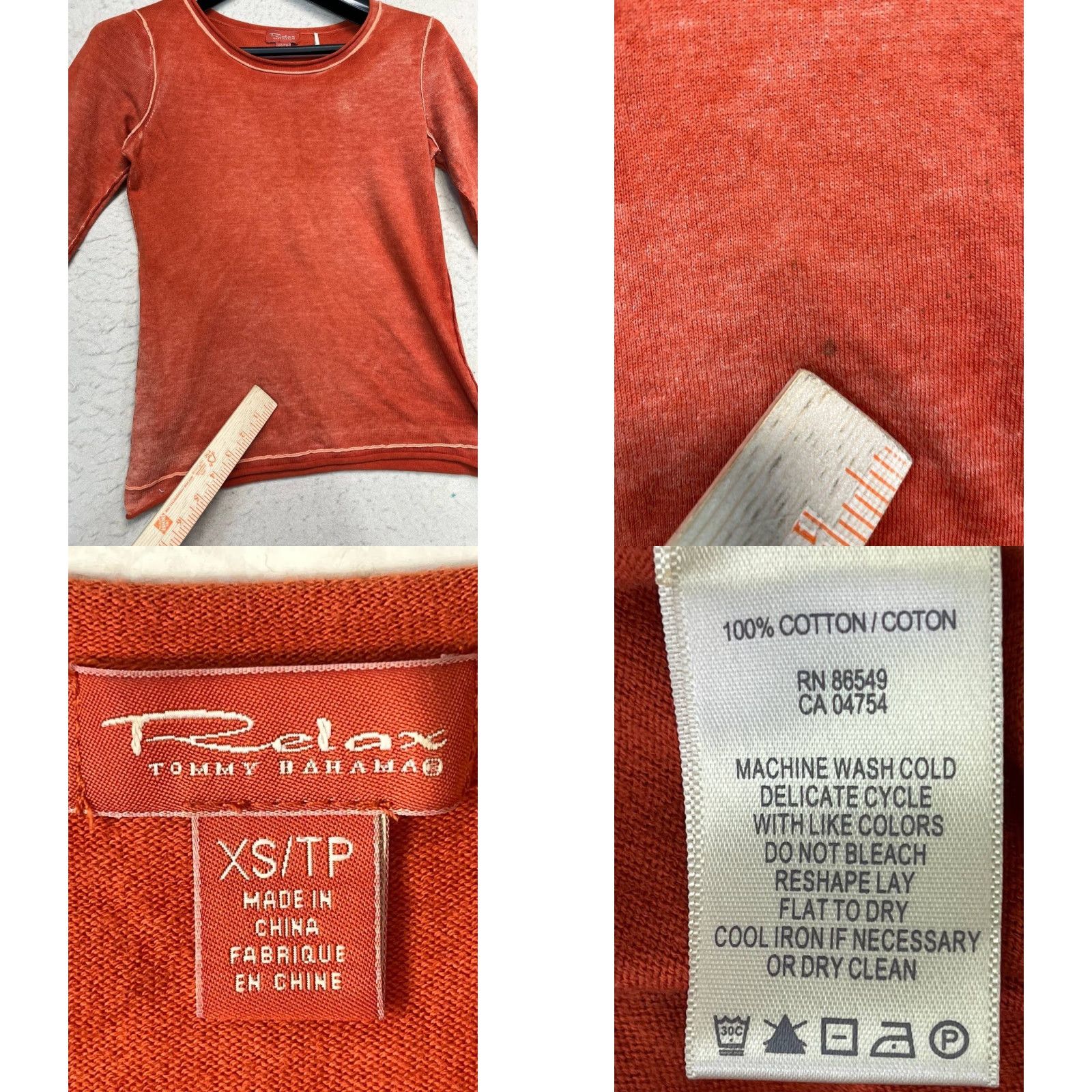Tommy Bahama Tommy Bahama Relax Shirt Women XS Orange Long Sleeve Crew Neck 100% Cotton Size XS / US 0-2 / IT 36-38 - 8 Thumbnail