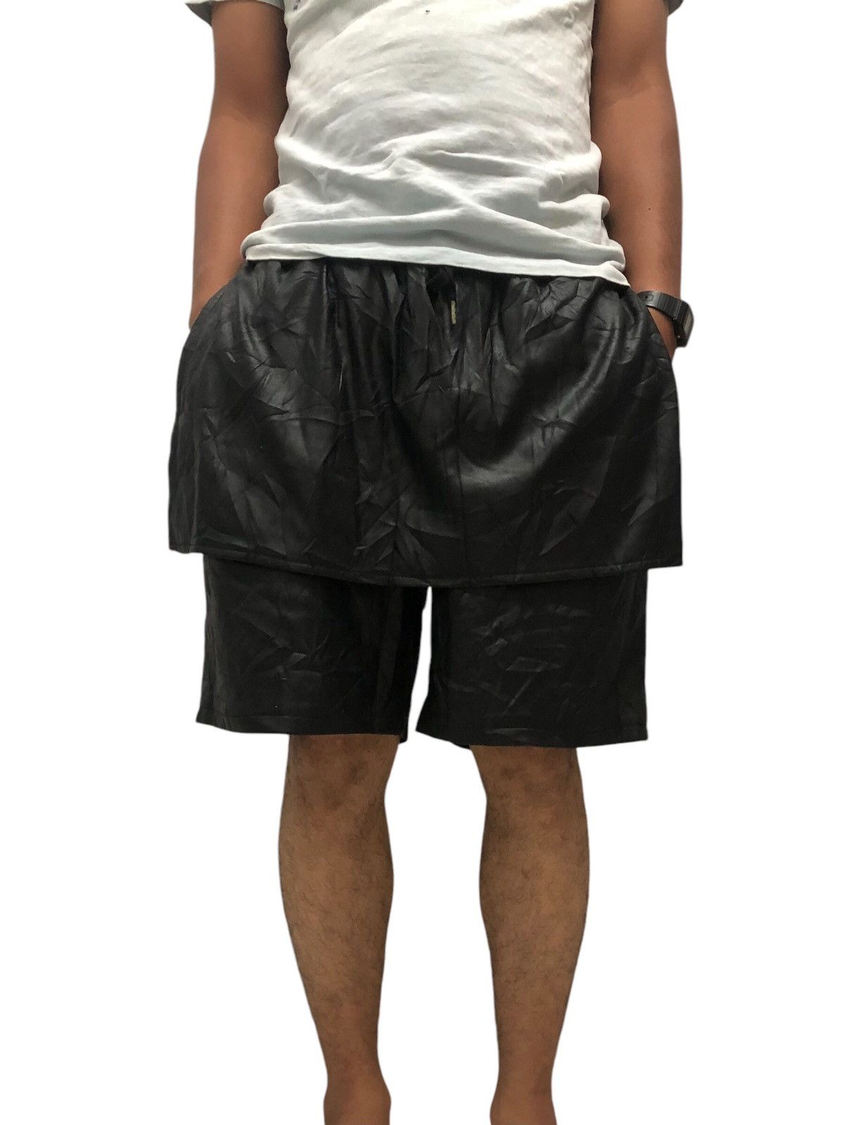 If Six Was Nine × Japanese Brand × Le Grande Bleu (L.G.B.) Vintage Legenda Short + Skirt Style Leather Pant Size US 30 / EU 46 - 2 Thumbnail