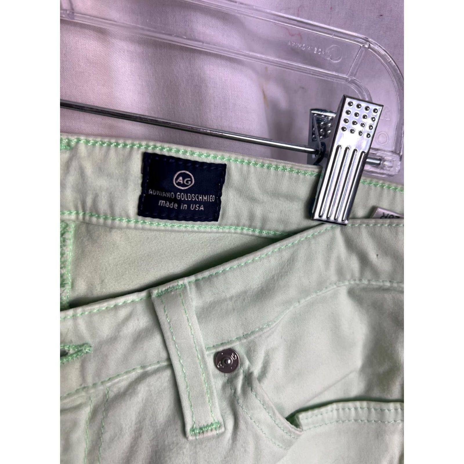 Vintage AG Adriano Goldschmied The Stilt Lime Jean 28R Women Cigarette Leg USA RN104857 Size 28" / US 6 / IT 42 - 3 Thumbnail