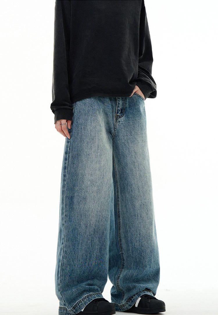 Japanese Brand × Jean Vintage washed cleanfit blue straight-leg versatile jeans Size US 32 / EU 48 - 2 Thumbnail