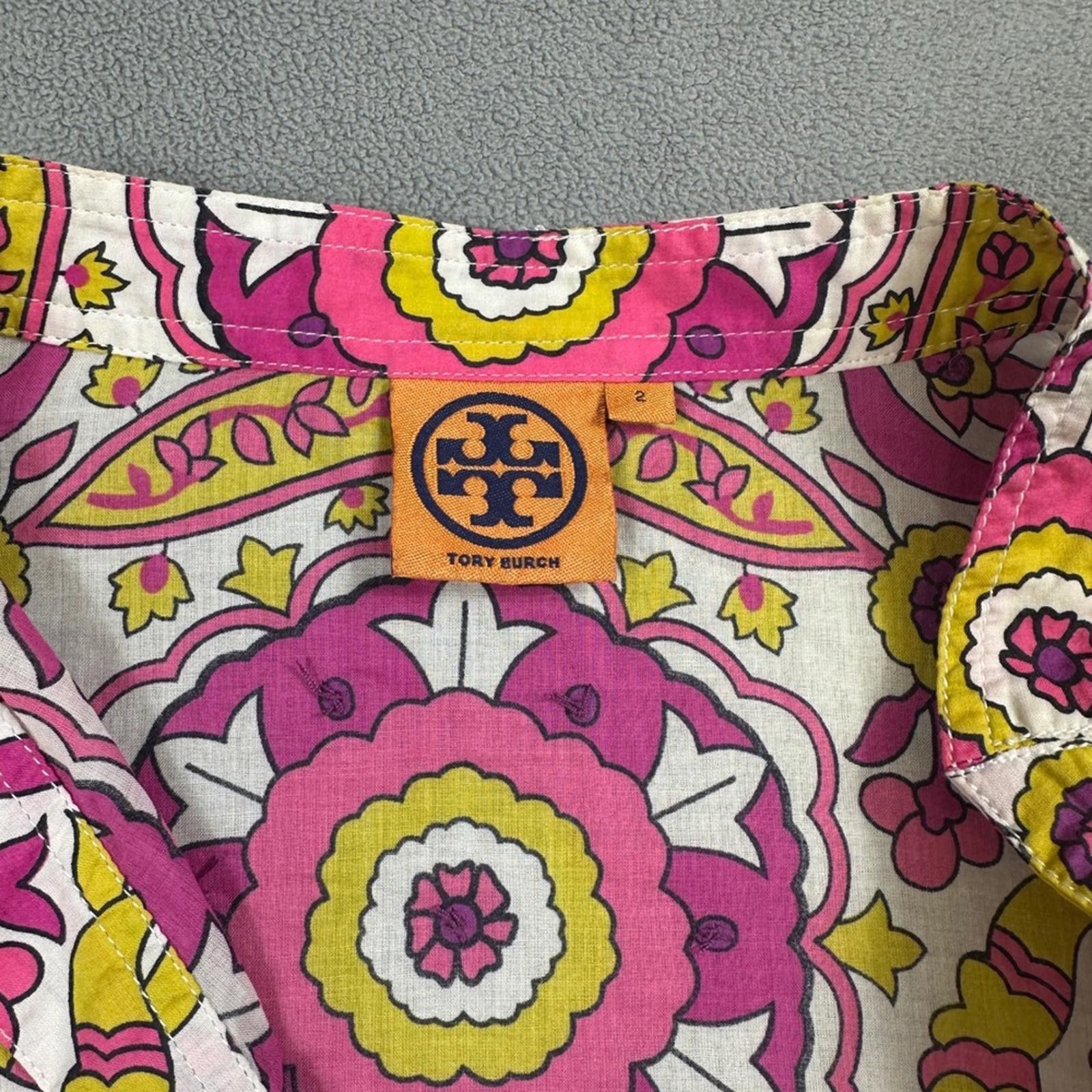 Other Tory Burch Floral Print 2 Long Sleeve Tunic Top Blouse Size XS / US 0-2 / IT 36-38 - 4 Thumbnail