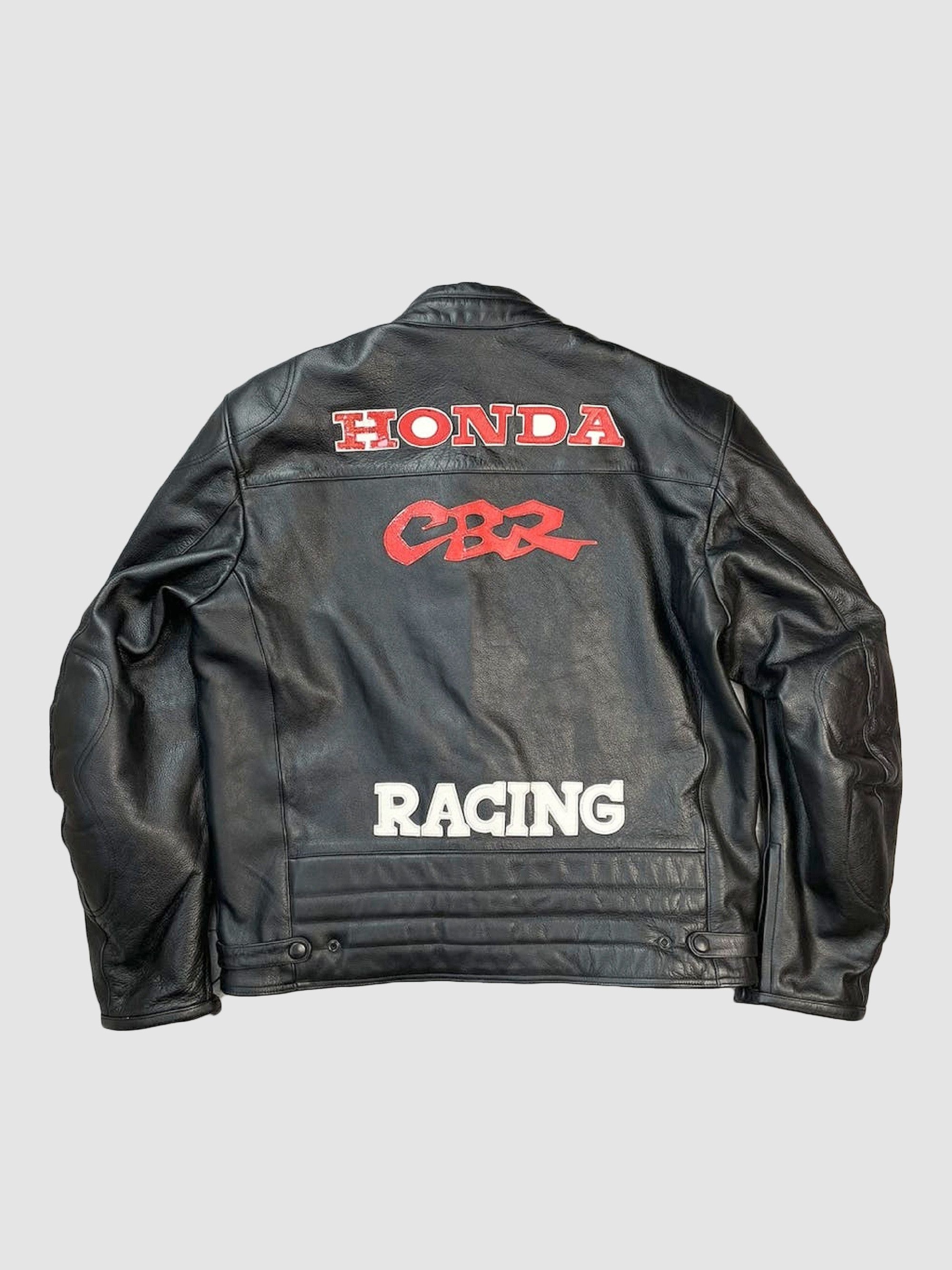 Genuine Leather Honda Racing CBR Leather Jacket RARE ALL BLACK Size US XXL / EU 58 / 5 - 2 Thumbnail