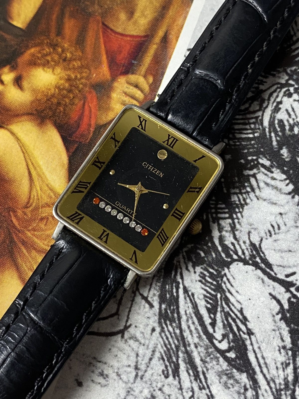 Citizen Vintage Citizen Tank Watch Black Dial Gold Tone Japan Size ONE SIZE - 5 Thumbnail