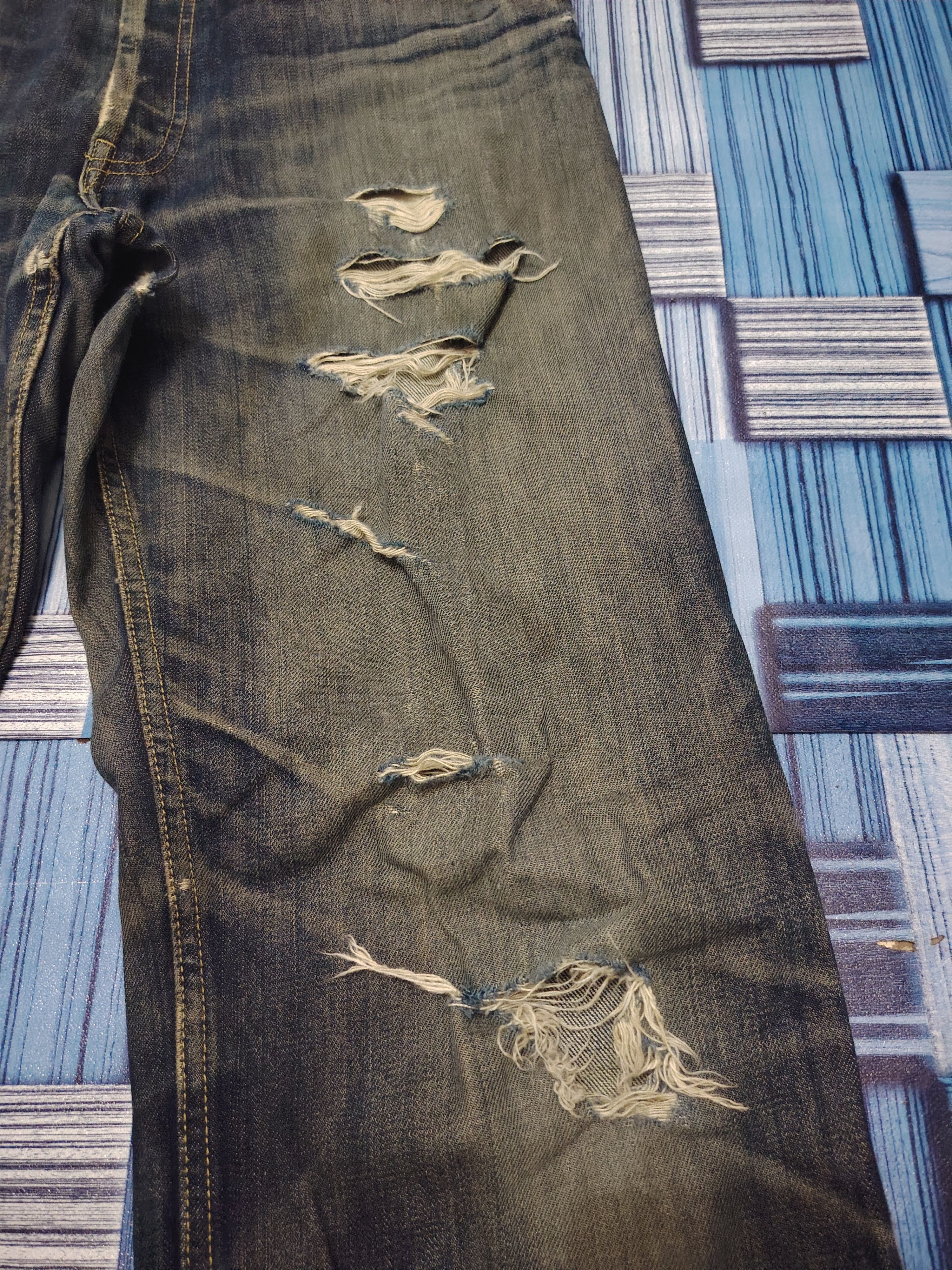 Who Decides War Japanese Trans Continents Distressed Jeans Size US 32 / EU 48 - 3 Thumbnail