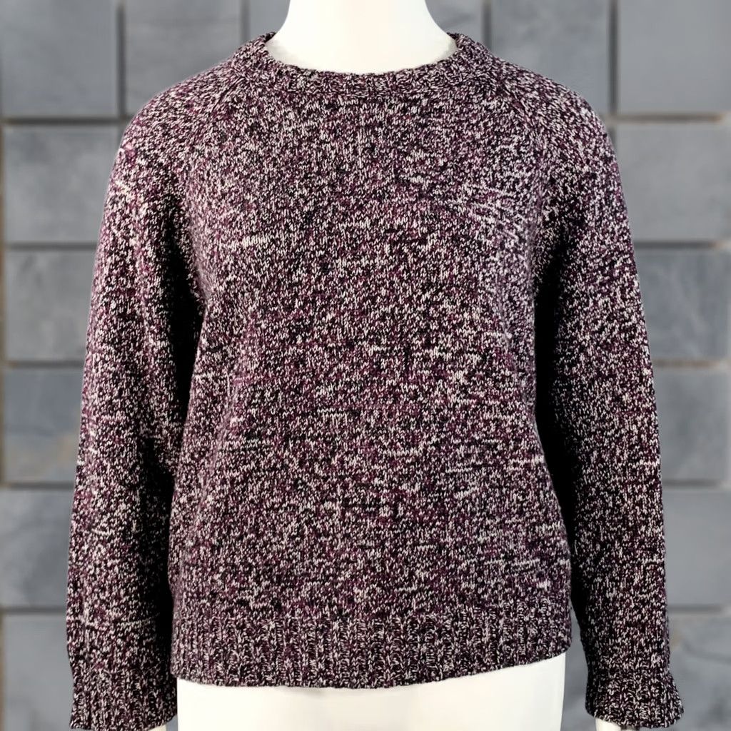 Jil Sander JIL SANDER Size XL Purple Black White Wool Melange Boxy Sweater Size XL / US 12-14 / IT 48-50 - 1 Thumbnail