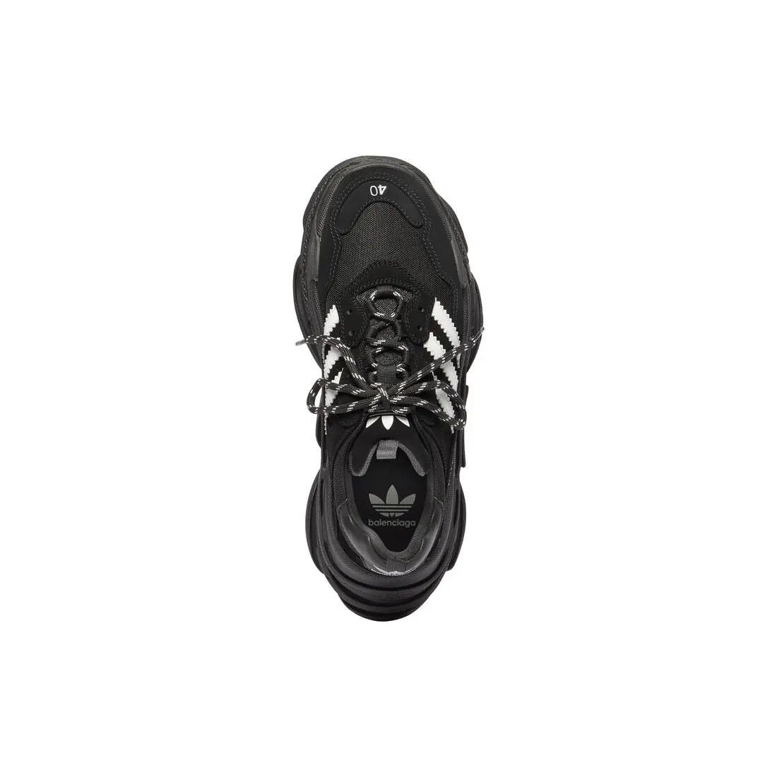 Balenciaga o1mt1gz1024 Triple S Sneaker in Black/White Size US 7 / EU 40 - 4 Thumbnail