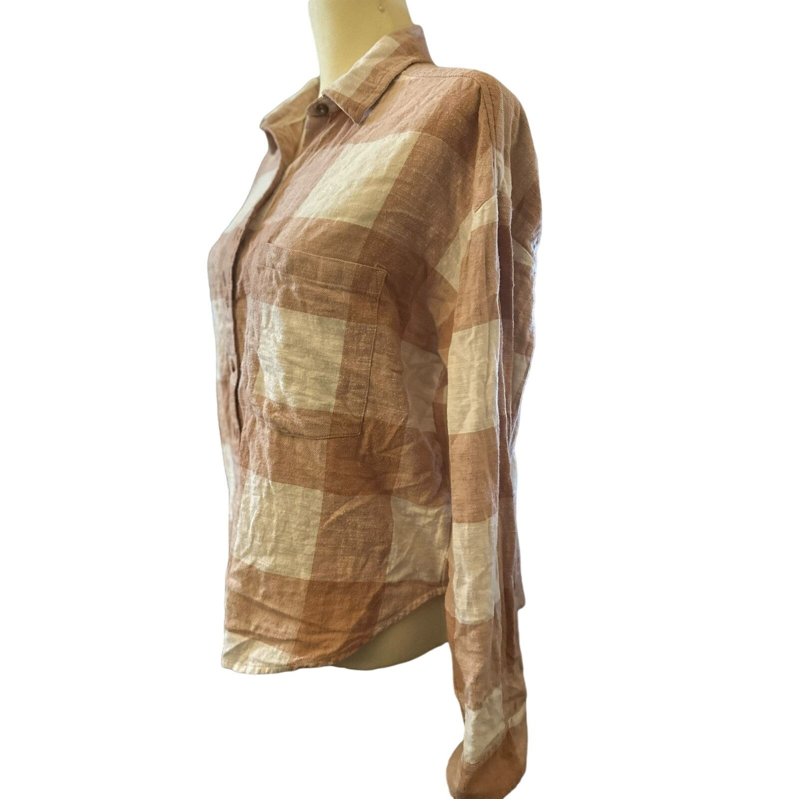 Billabong Billabong Women's Flannel Shirt Peach/White, Size Medium Size M / US 6-8 / IT 42-44 - 3 Thumbnail