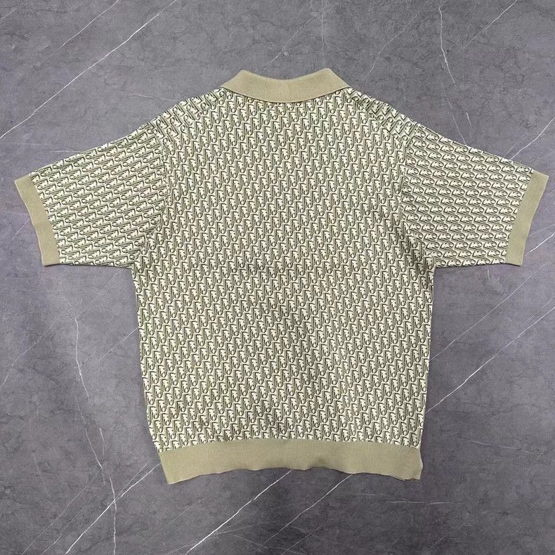 Dior New Dior Olive Green Knitted Polo Shirt-2506 Size US XL / EU 56 / 4 - 2 Thumbnail