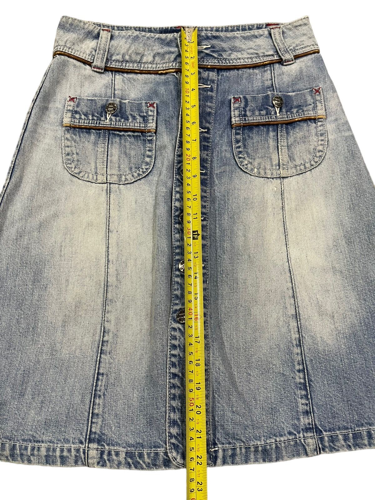 Vivienne Westwood Vintage Japanese Full Button Blue Wash Style Denim Skirt Size 28" / US 6 / IT 42 - 11 Thumbnail