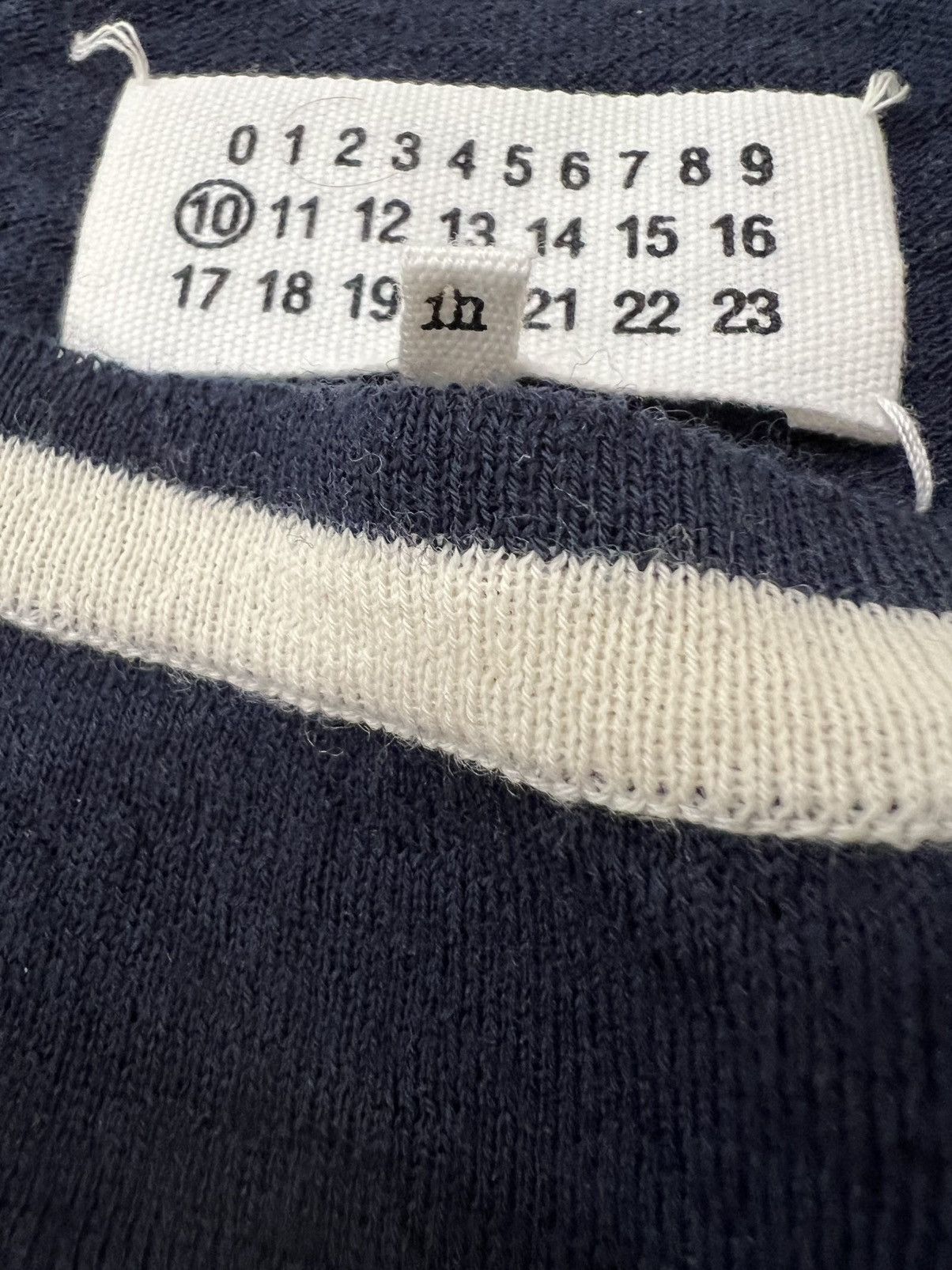 Maison Margiela Maison Margiela Asymmetric Marine Stripe Wool Sweater Size US M / EU 48-50 / 2 - 3 Thumbnail