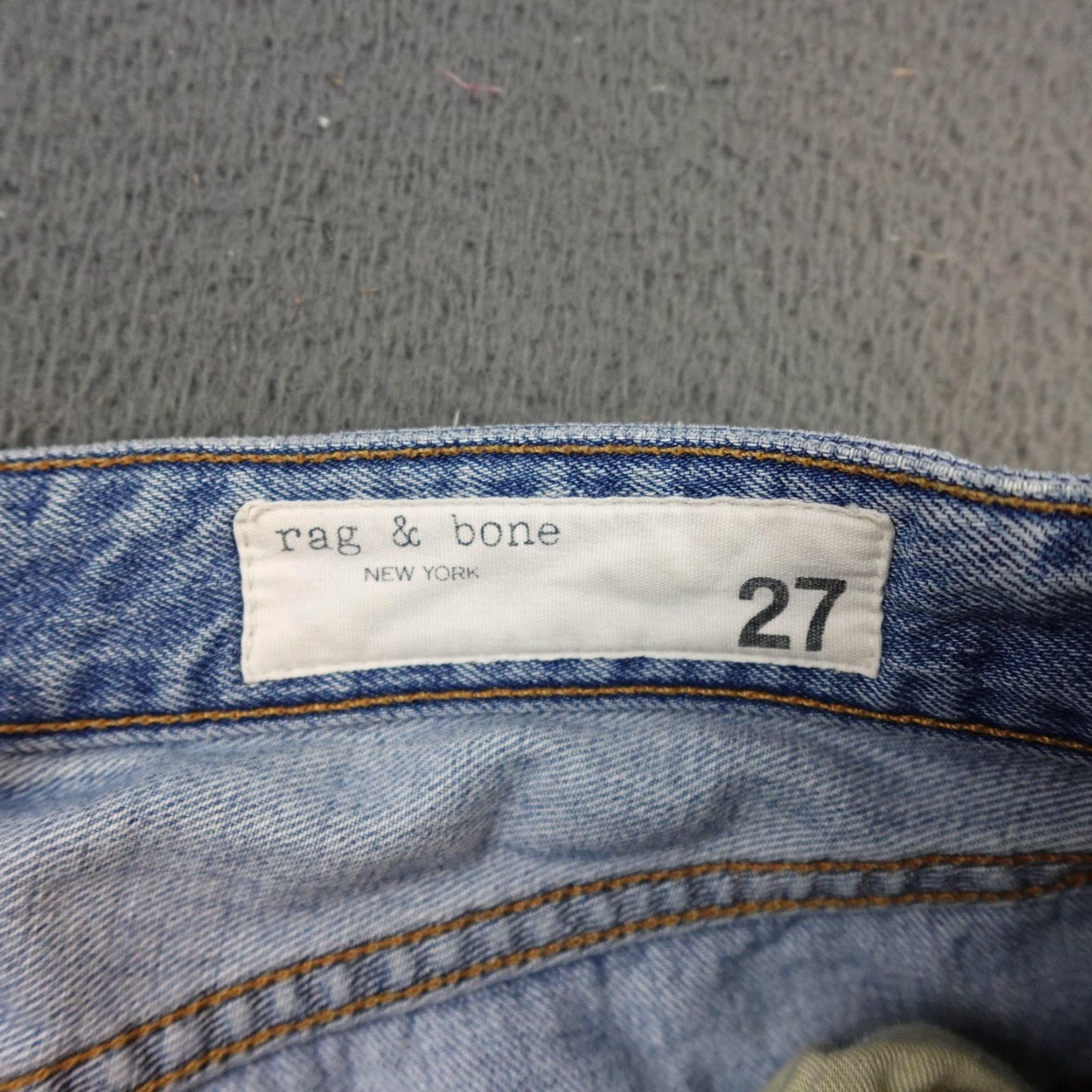 Rag & Bone Rag & bone Ruth Super High Rise Straight Jeans Womens 27 Blue Distressed Raw Hem Size 27" / US 4 / IT 40 - 4 Thumbnail