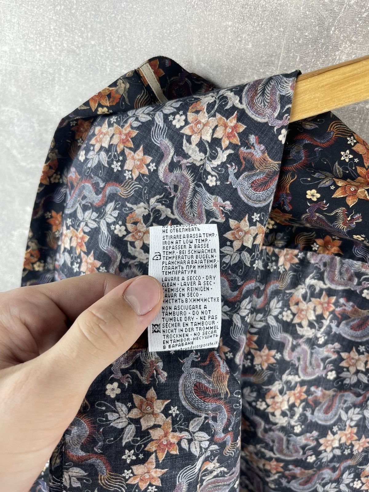 Tintoria Mattei × Vintage Tintaria Mattei Flower Cotton Luxury Slim Shirt Size US XS / EU 42 / 0 - 11 Thumbnail