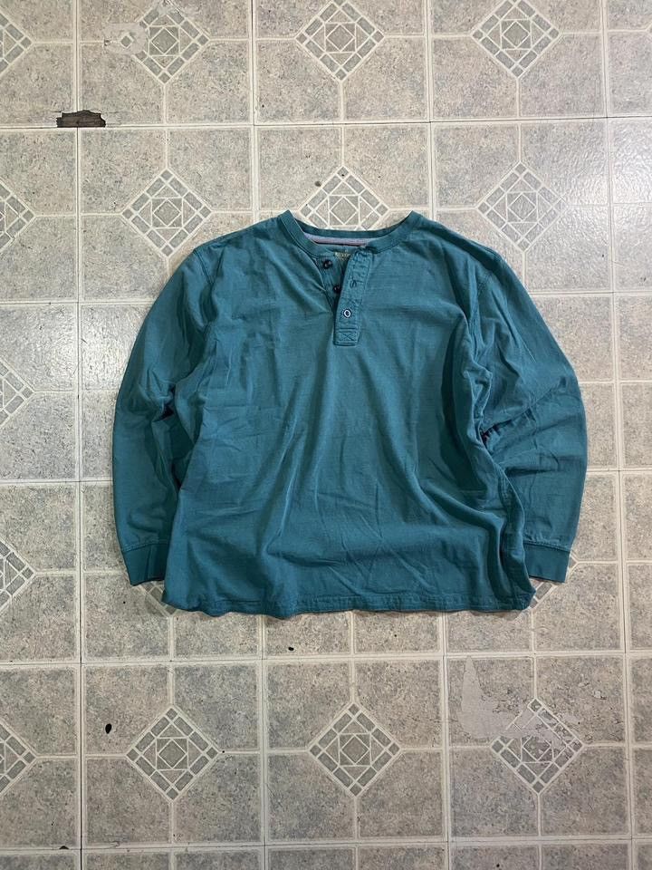Other Vintage Y2K faded mint blue Henley long sleeve blue Size US XL / EU 56 / 4 - 1 Thumbnail