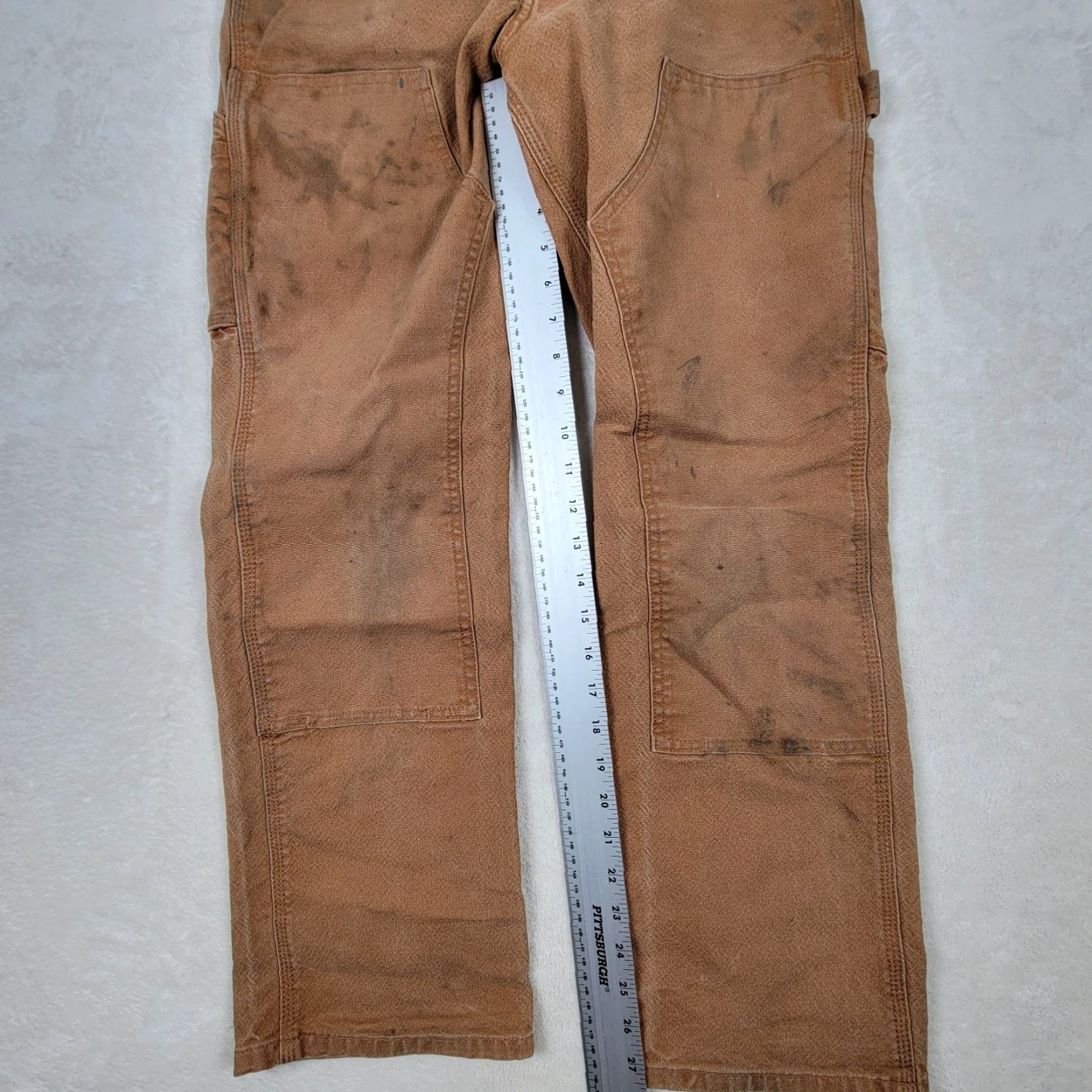 Carhartt VINTAGE Carhartt BN3334-M Mens Pants 30x30 Tan Cotton Canvas Work Carpenter Pockets Zipper Button Relaxed Straight 5-Pocket Logo Mens Size US 30 / EU 46 - 7 Thumbnail