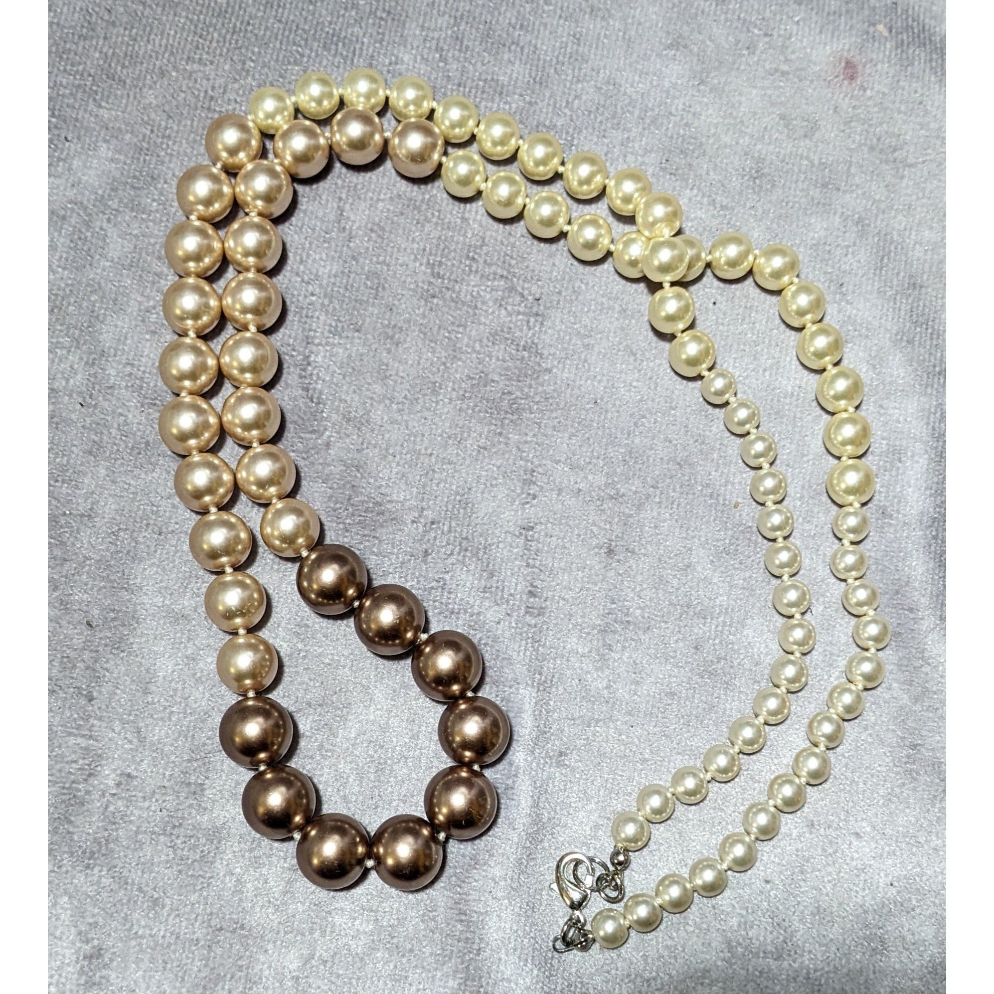 Other Elegant Triple Tone Graduated Glass Pearl Necklace Size ONE SIZE - 8 Thumbnail