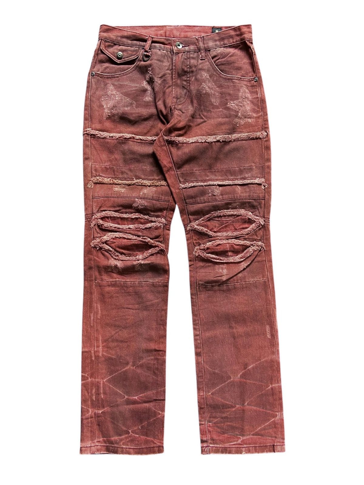 semanticdesign SEMANTIC DESIGN DISTRESSED PUNK STREET RED DENIM Size US 30 / EU 46 - 2 Thumbnail
