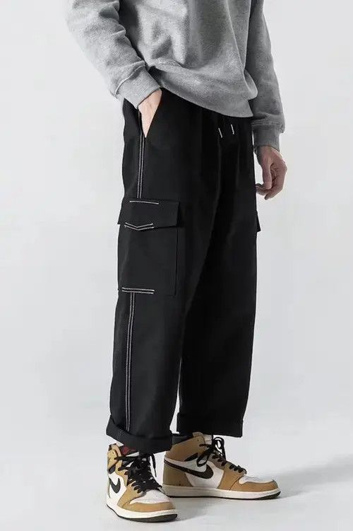Japanese Brand 21SS Indigo Union Japan Black Straight Legs Worker Pants Size US 32 / EU 48 - 4 Thumbnail