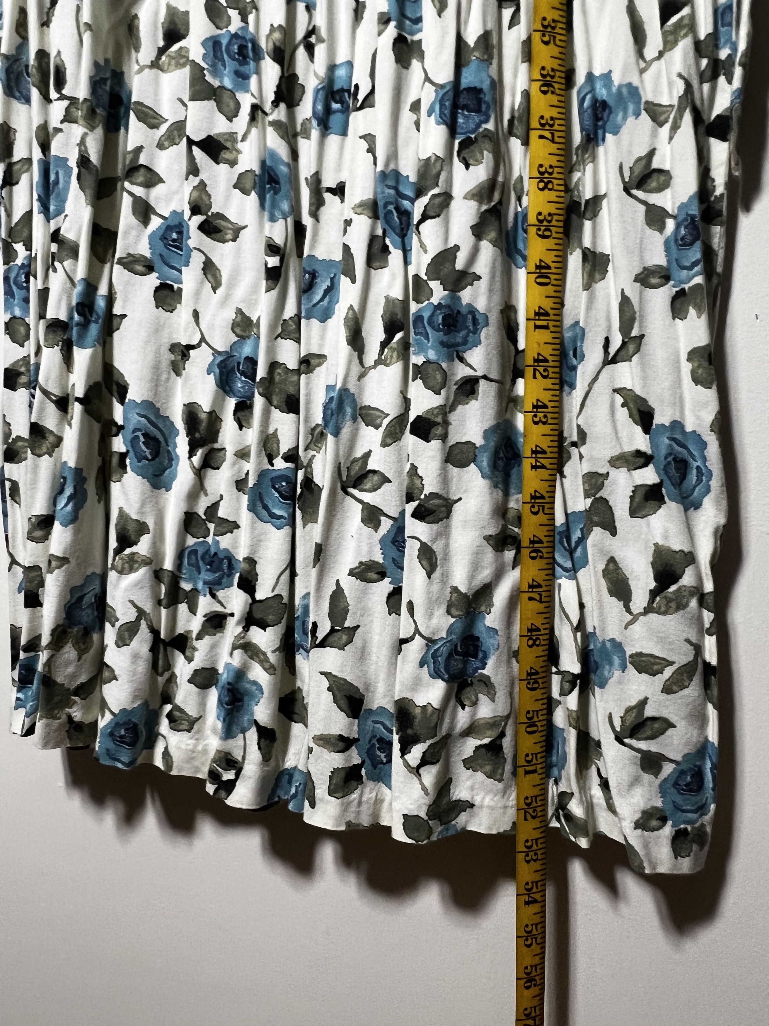 Other × Vintage Vintage 80's R&K Originals White and Blue Floral Maxi Dress Size L / US 10 / IT 46 - 10 Thumbnail