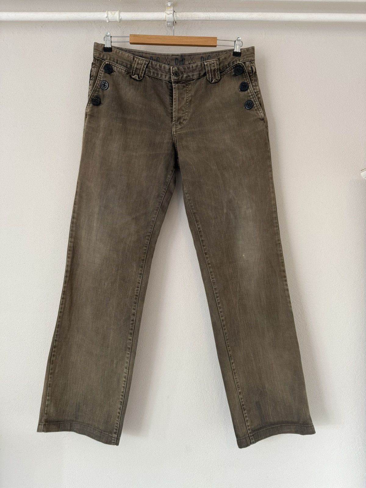 Dolce & Gabbana D&G Baggy Jeans with Nautical Patch and Side Button Detail Size US 36 / EU 52 - 1 Thumbnail