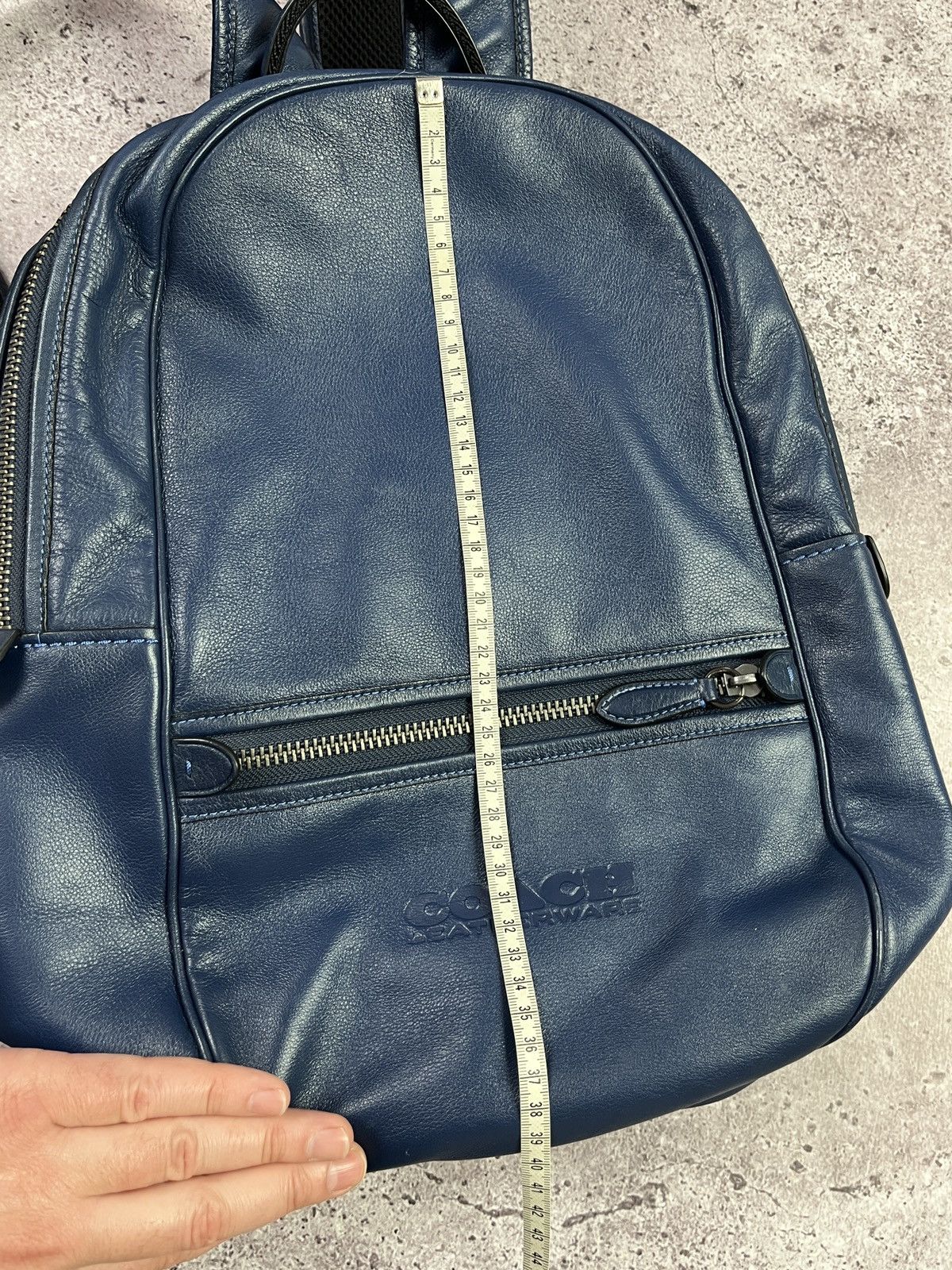 Coach Coach Leatherware Navy Blue Leather Backpack Unisex Size ONE SIZE - 17 Thumbnail