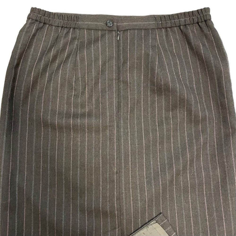 Other Alfred Dunner Wool Brown Striped Pencil Skirt Size 8 Petite Size 30" / US 8 / IT 44 - 5 Thumbnail