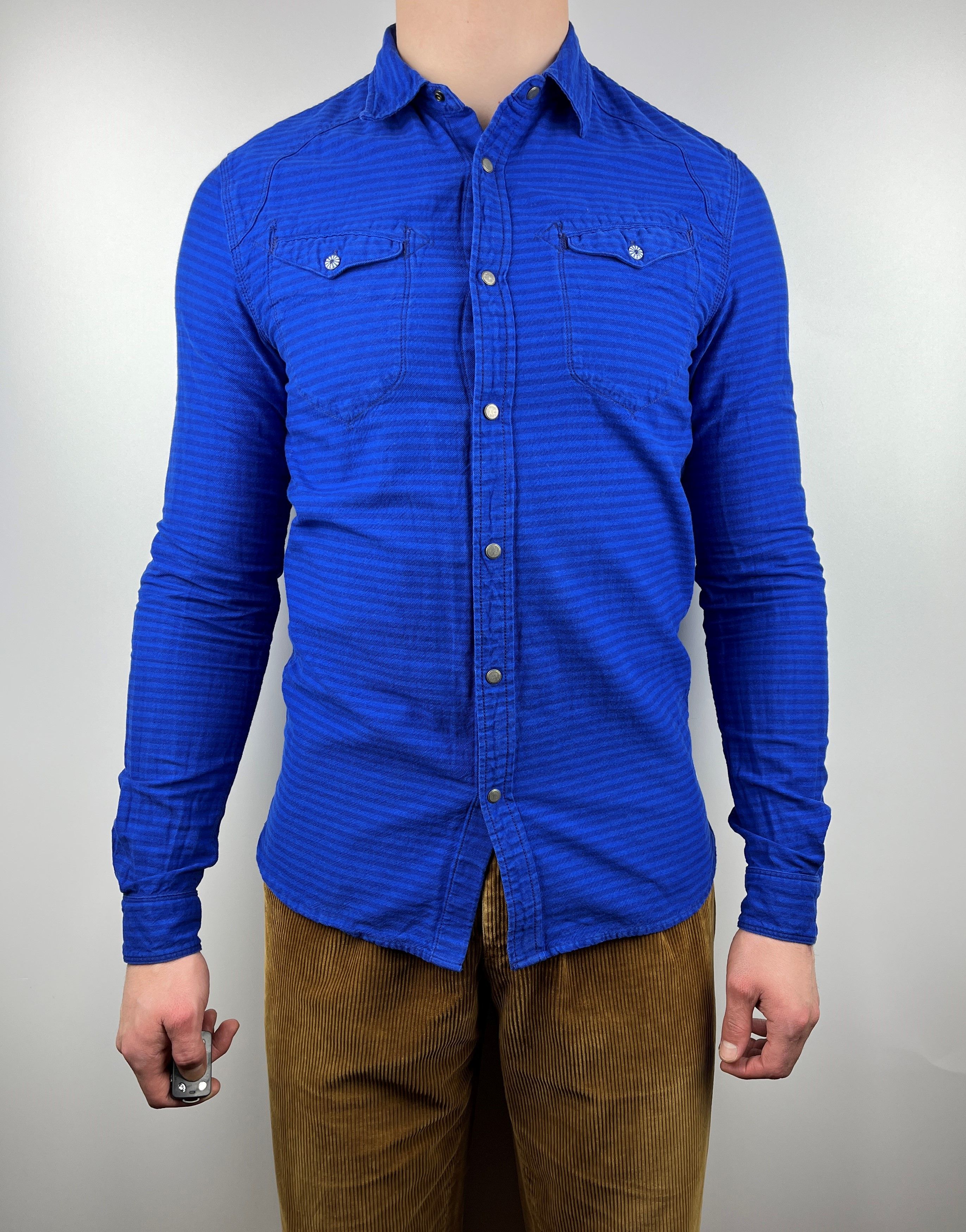 Scotch & Soda Scotch & Soda Blauw Indigo Lamplight Striped Shirt Size US L / EU 52-54 / 3 - 1 Thumbnail