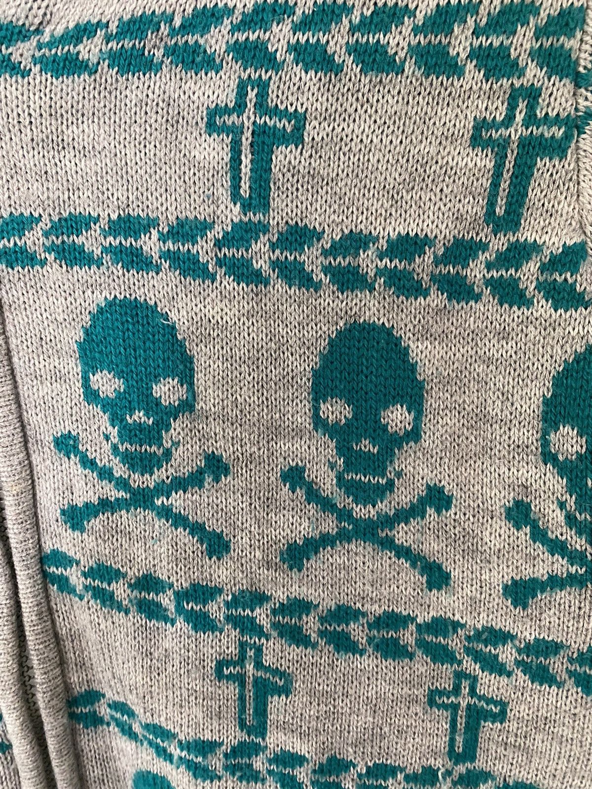 Angel Blue Sky Bomber Japan Cross and Skull knit Size S / US 4 / IT 40 - 6 Thumbnail