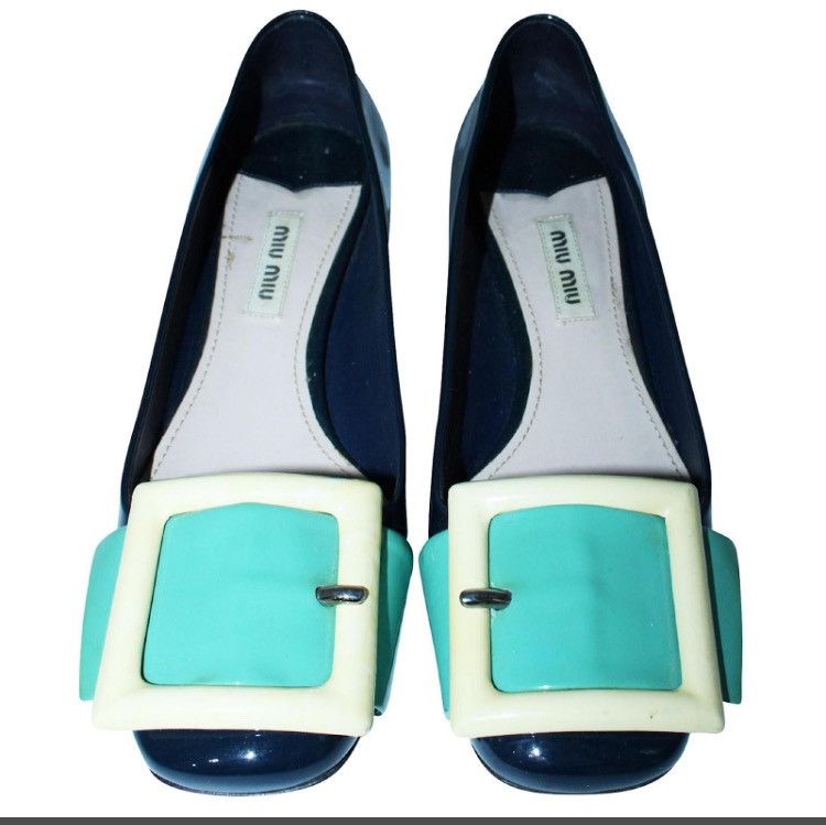 Miu Miu Miu Miu Patent Leather Block Heels Size US 6.5 / IT 36.5 - 1 Thumbnail