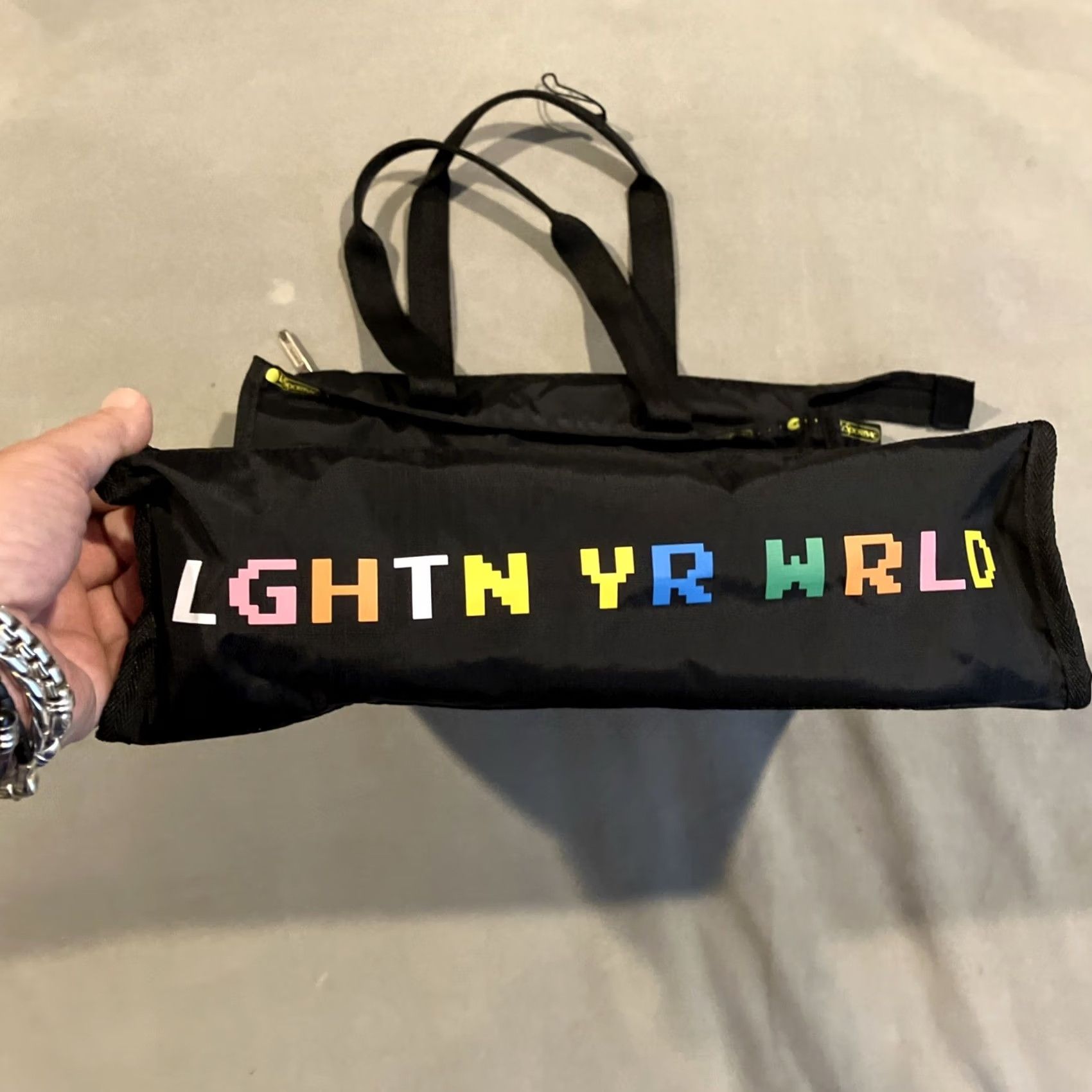 LeSportsac LeSportsac Pac-Man GHOSTED Large Black Tote Bag Nylon Unisex Adults Tote Size ONE SIZE - 2 Thumbnail