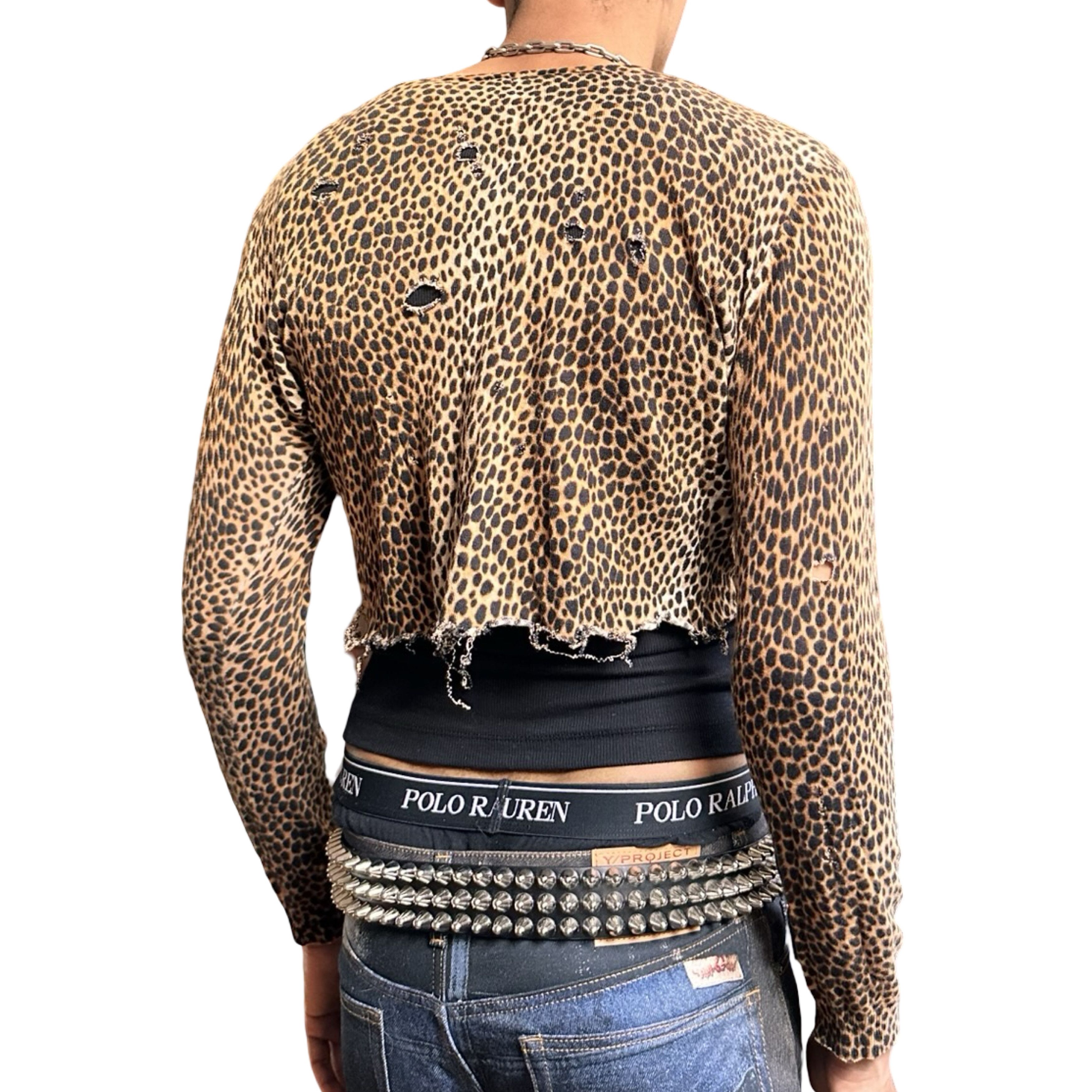 Vintage ASTROBOI Black & Brown Cheetah Grunge Cardigan Sweater – XL Size XL / US 12-14 / IT 48-50 - 6 Thumbnail