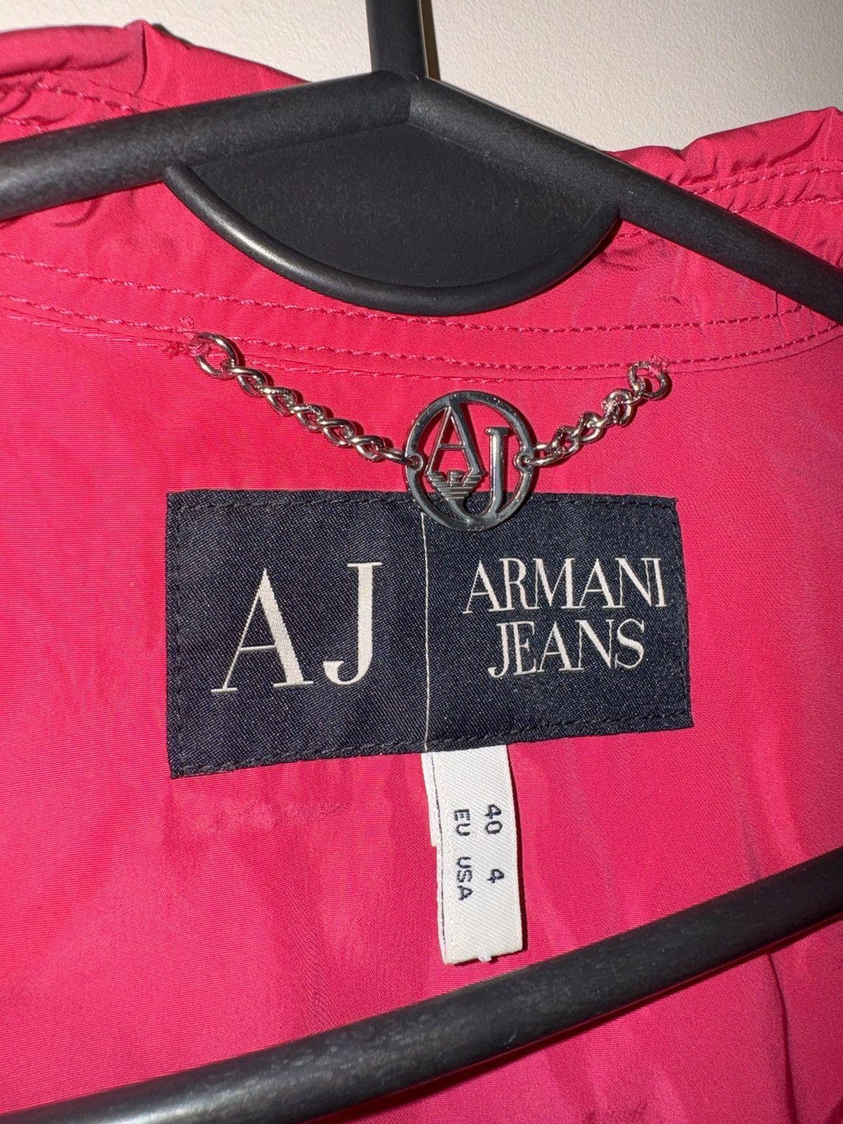 Armani Armani Jeans pink coat trench women rare vintage jacket Size M / US 6-8 / IT 42-44 - 8 Thumbnail
