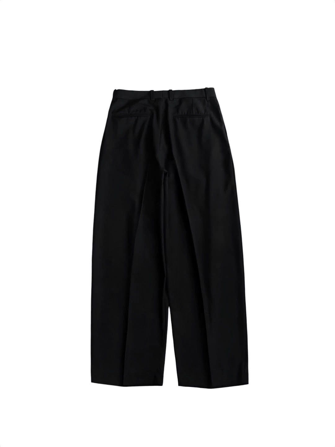 Japanese Brand Signature pleated wide leg trousers black loose fit pants Size US 32 / EU 48 - 2 Thumbnail