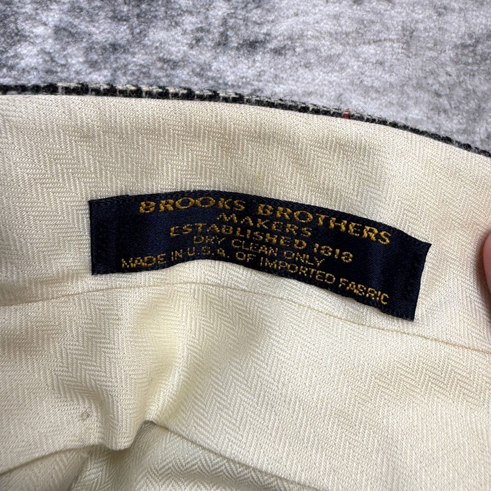 Brooks Brothers Brooks Brothers VTG Pants Mens 36 Gray Glen Check Plaid Wool Trousers Dress Pants Straight Front Wool crepe? Size US 36 / EU 52 - 7 Thumbnail