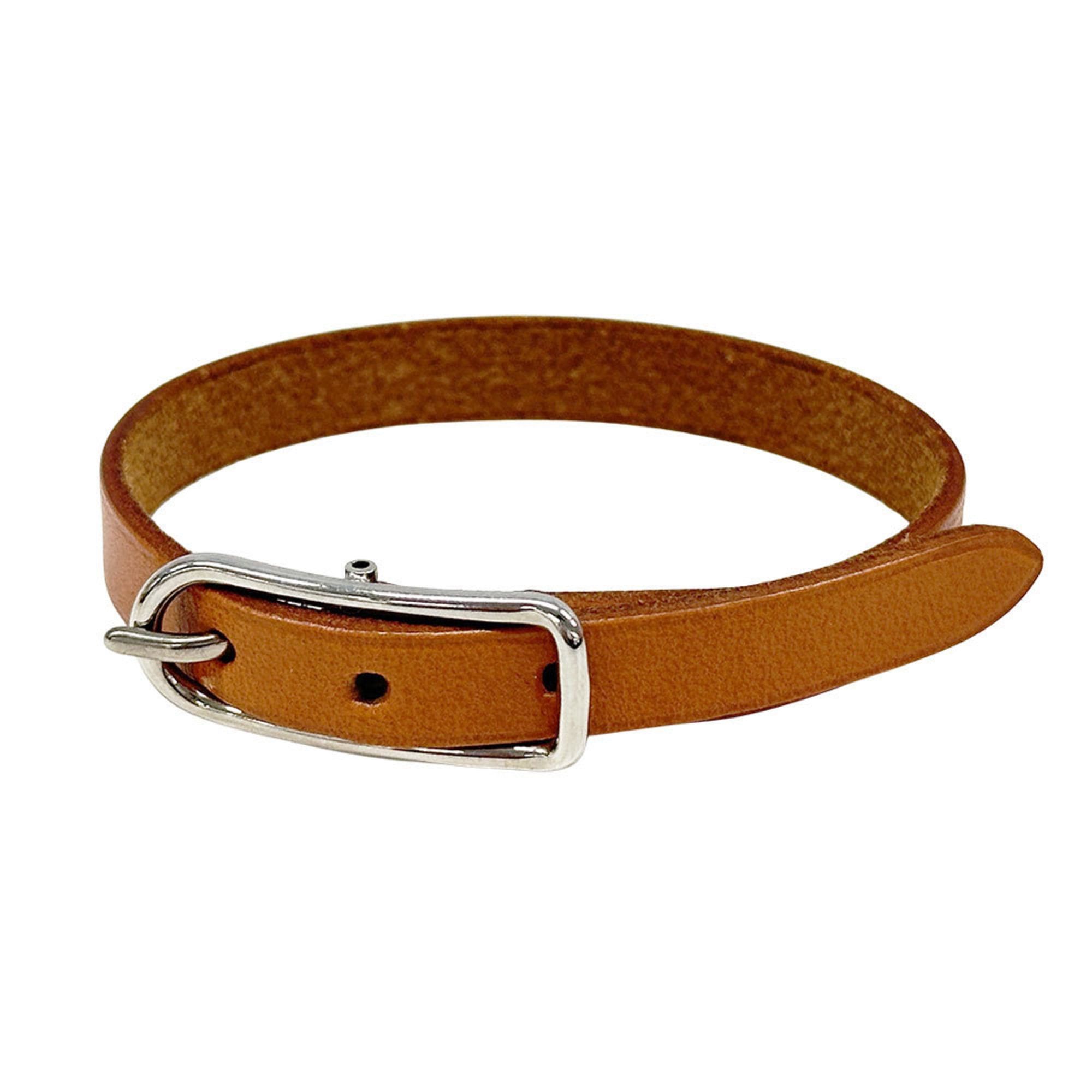 Hermes Hermes Bracelet for Women, Brand: Api 1, Leather, Brown, Silver Hardware, Size M, Belt Style, □C (Manufactured in 1999) Size ONE SIZE - 1 Thumbnail