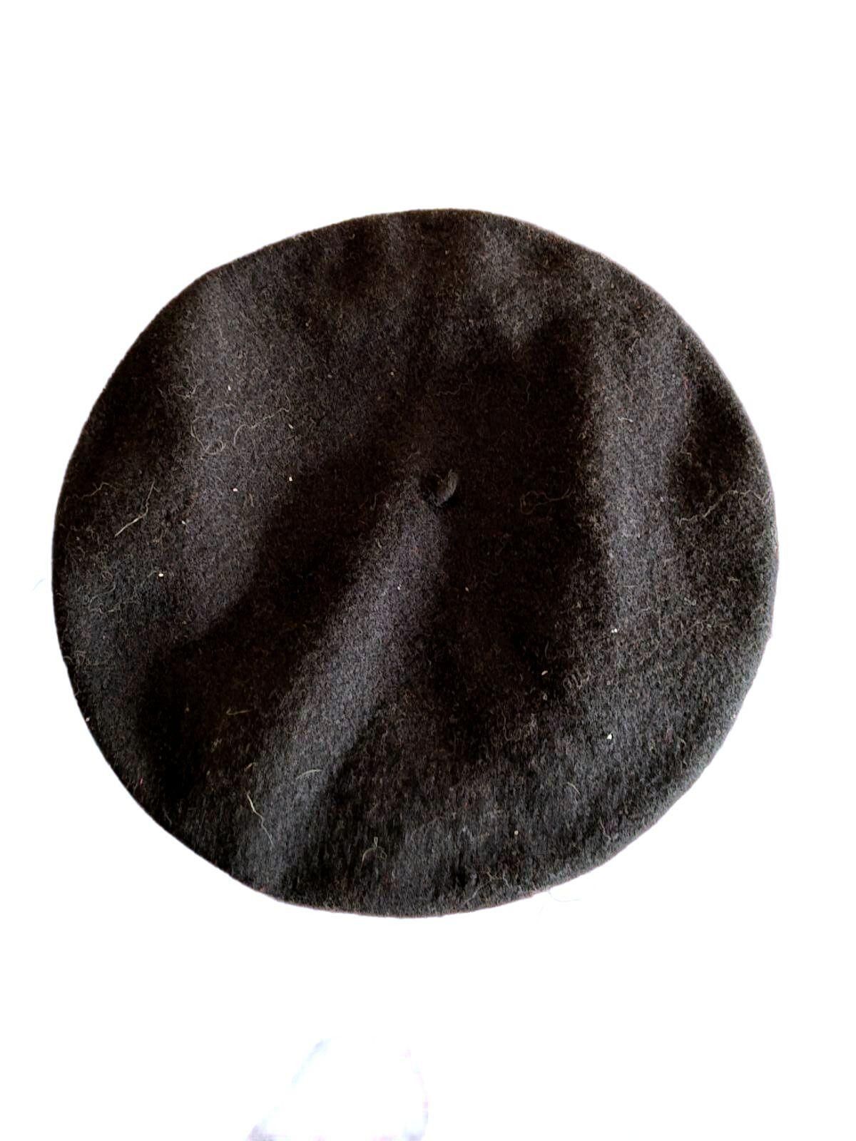 Other Vintage Top Style Black Wool Beret Hat Sz 11.5 South Africa Size ONE SIZE - 2 Thumbnail