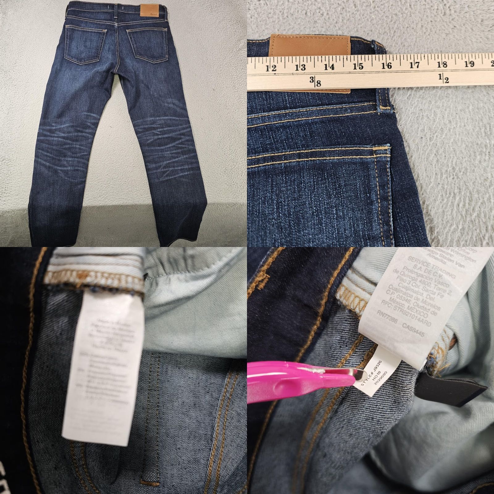 Madewell Madewell Jeans Mens 31x32 Blue Slim Fit Denim Dark Wash 5-Pocket Zip Fly Pockets J9526 Tapered Slim Mens Size US 31 - 8 Thumbnail