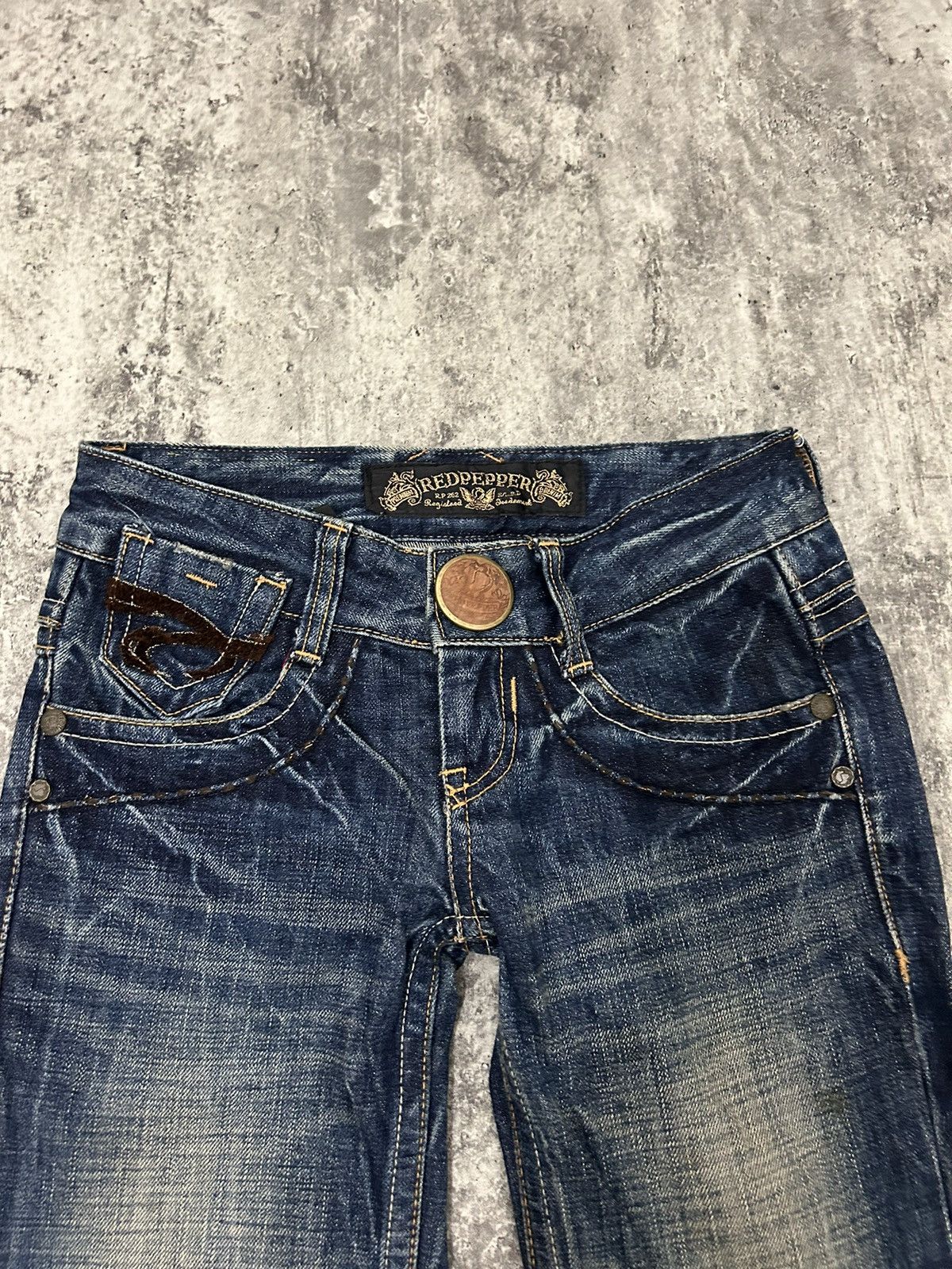 If Six Was Nine × Le Grande Bleu (L.G.B.) × Tornado Mart Red Pepper Gold Label Acid Wash Flare Jeans Size US 28 / EU 44 - 15 Thumbnail