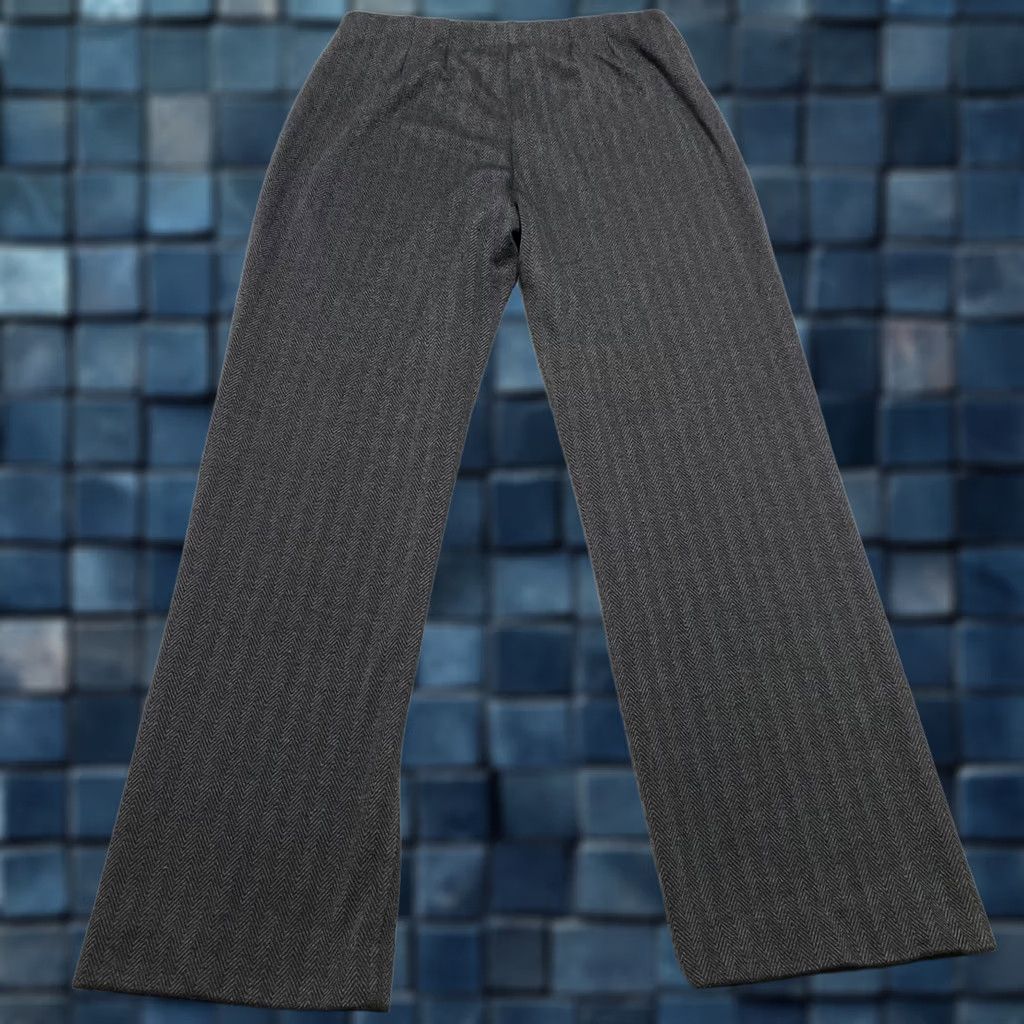 Coldwater Creek Coldwater Creek Women s Gray Striped Straight High Rise Pants Size ONE SIZE - 1 Thumbnail