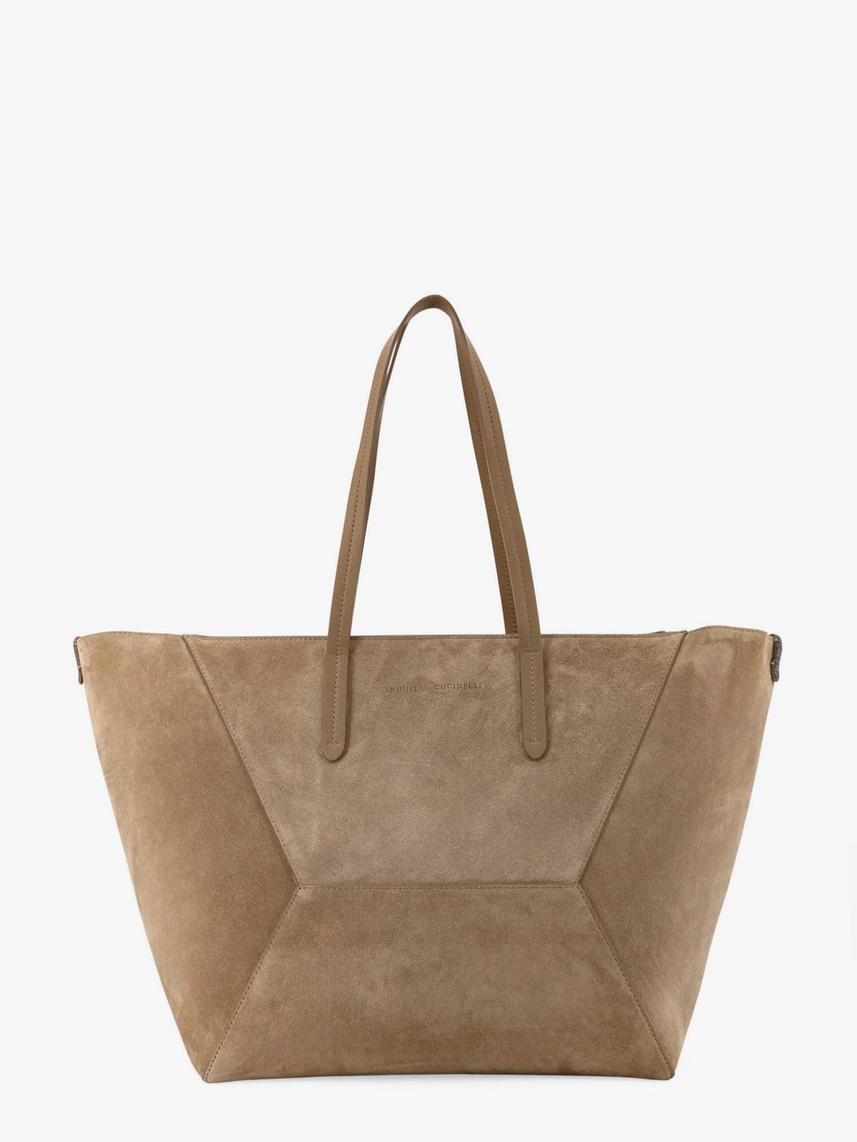 Brunello Cucinelli Brunello Cucinelli BC Duo suede shoulder bag with engraved l Size ONE SIZE - 1 Thumbnail