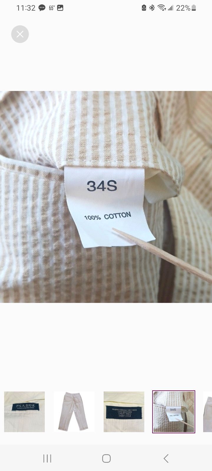 Jos. A. Bank Jos. A. Bank Seersuckle Striped Pants Size US 34 / EU 50 - 6 Thumbnail