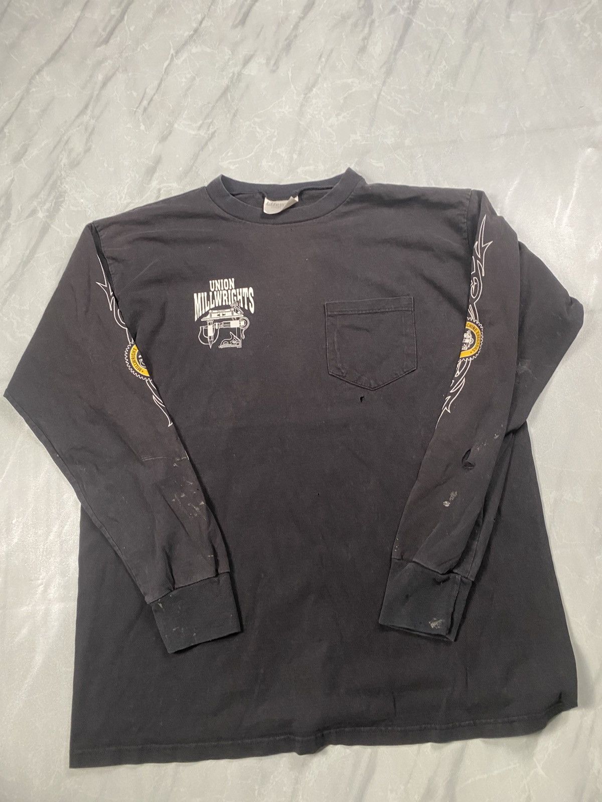 Other Vintage 00s Union Millw Rights Co Distressed Longsleeve Size US L / EU 52-54 / 3 - 7 Thumbnail