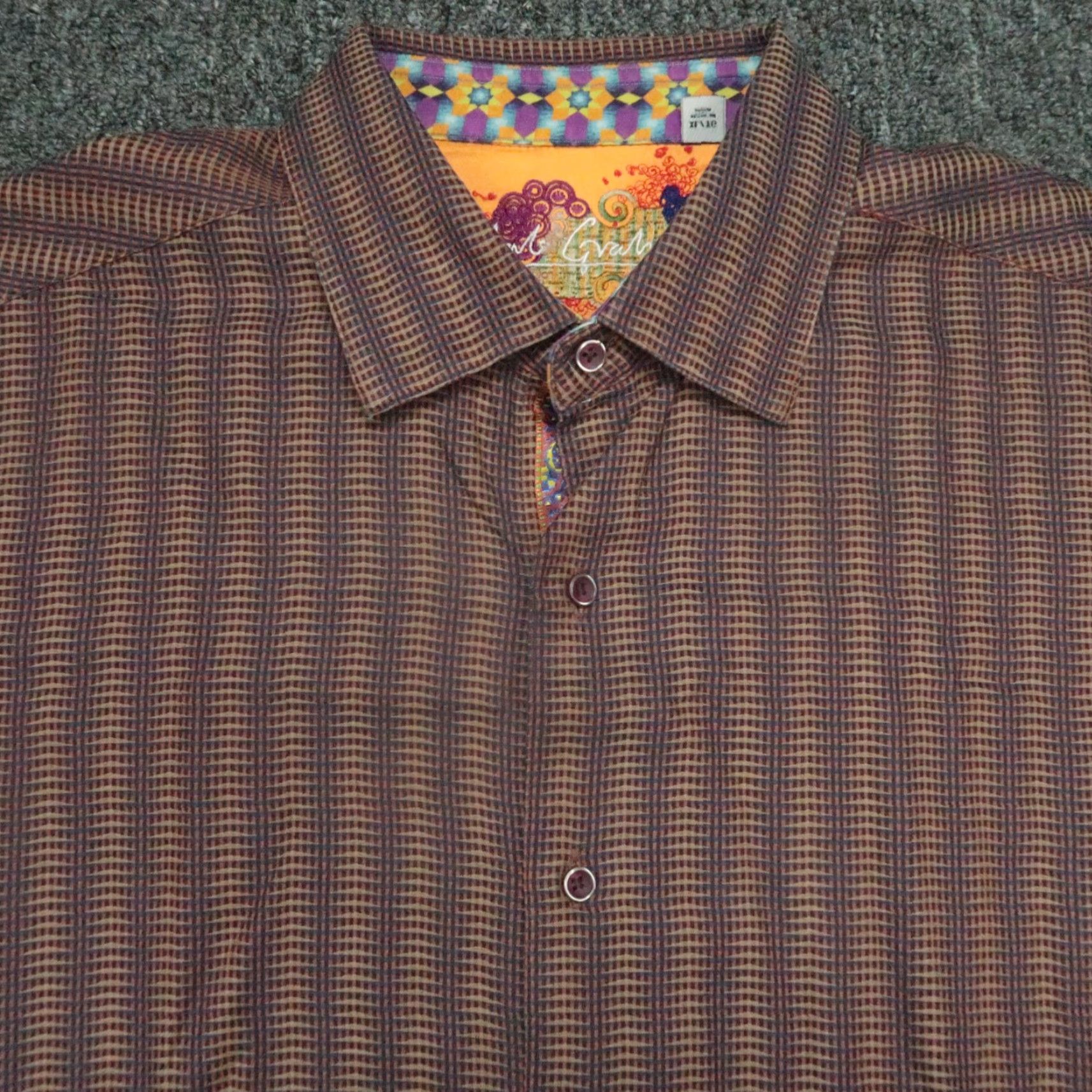 Robert Graham Robert Graham Shirt Men XL Brown Geometric Long Sleeve Button-Up with Contrasting Trim Vintage? No. Size US XL / EU 56 / 4 - 2 Thumbnail
