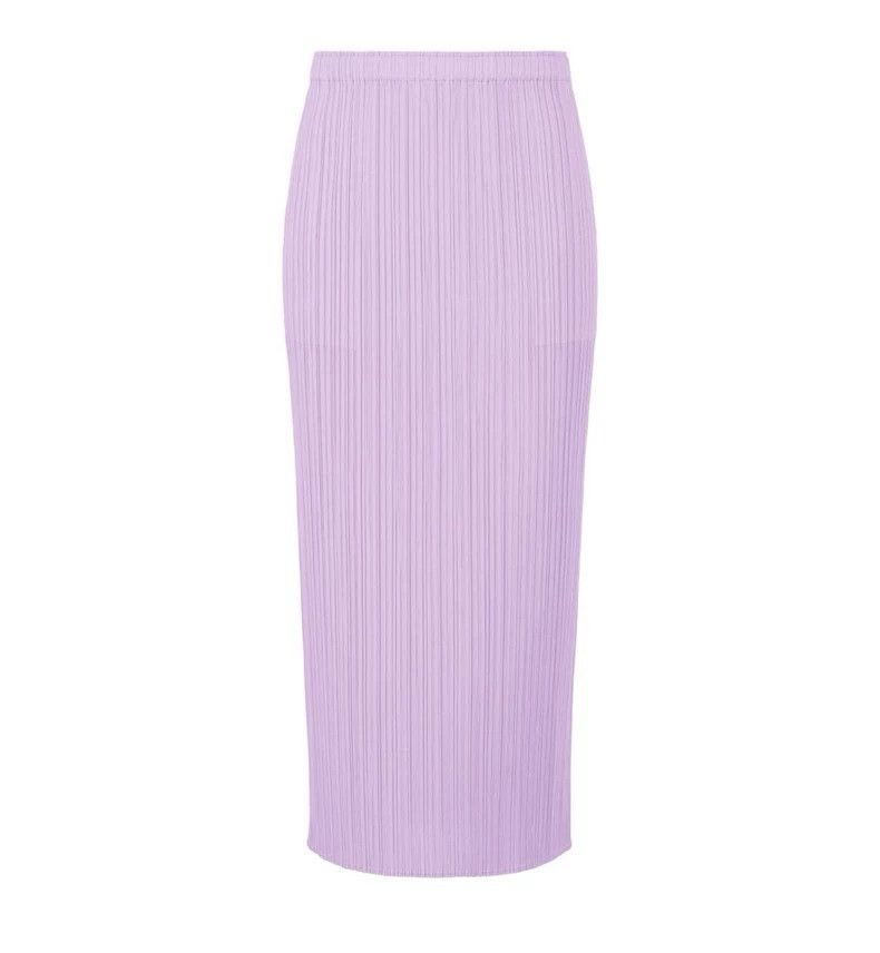 Issey Miyake Issey Miyake size:3 Purple pleated skirt Size 22" - 1 Thumbnail