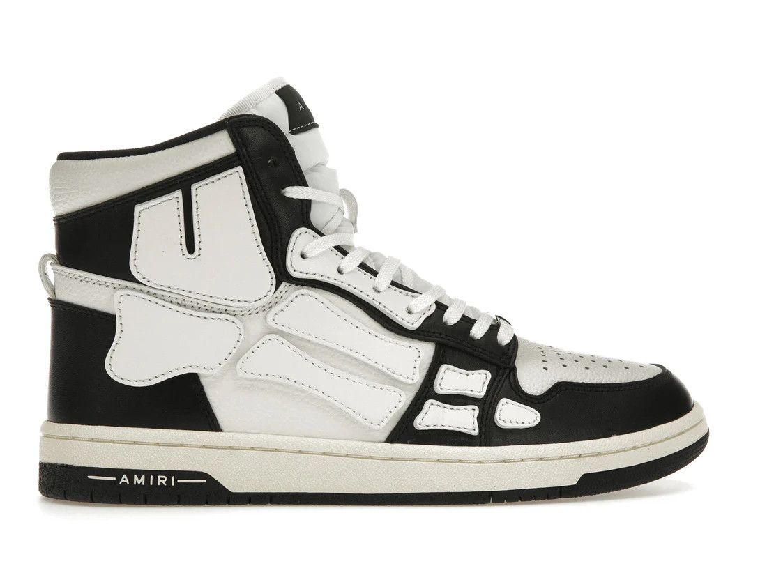 Amiri o1w1db11224 Leather Hi-Top Sneakers in White & Black Size US 11 / EU 44 - 10 Thumbnail