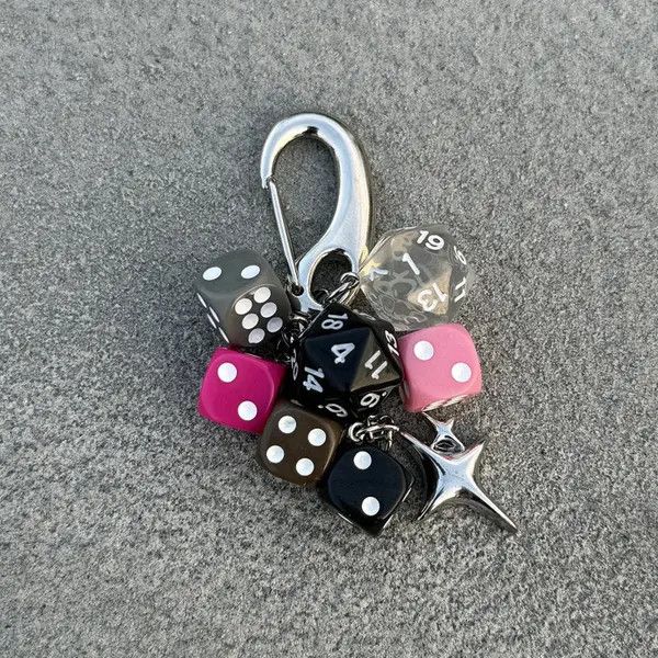 Jewelry Multicolor Polyhedral Dice Keychain Charms Size ONE SIZE - 5 Thumbnail