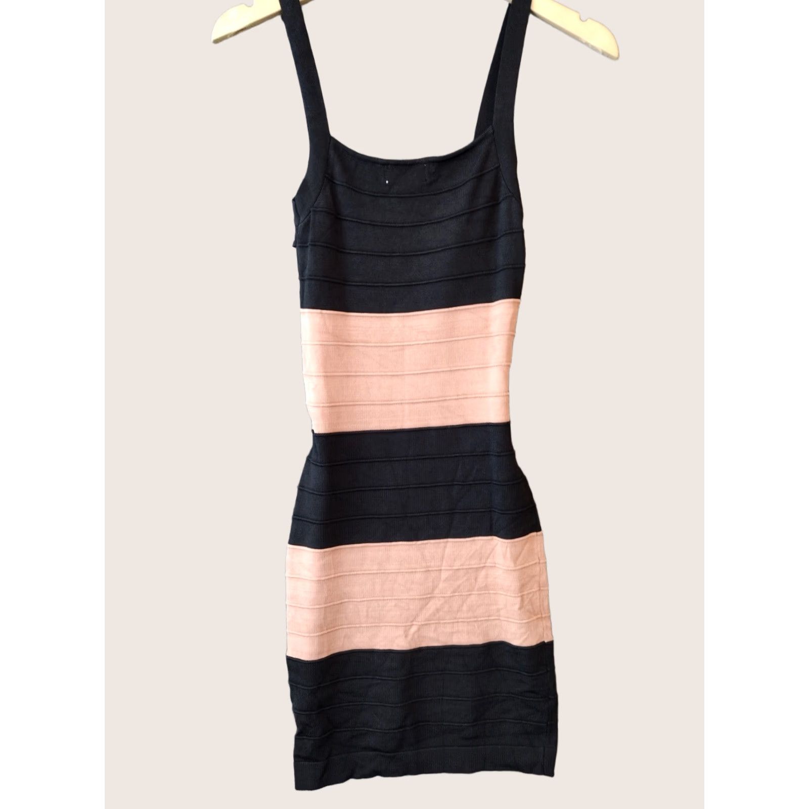 Vintage Lola Women's Bodycon Sleeveless Pencil Dress Overlap Back Striped XS Black and White Size XS / US 0-2 / IT 36-38 - 1 Thumbnail