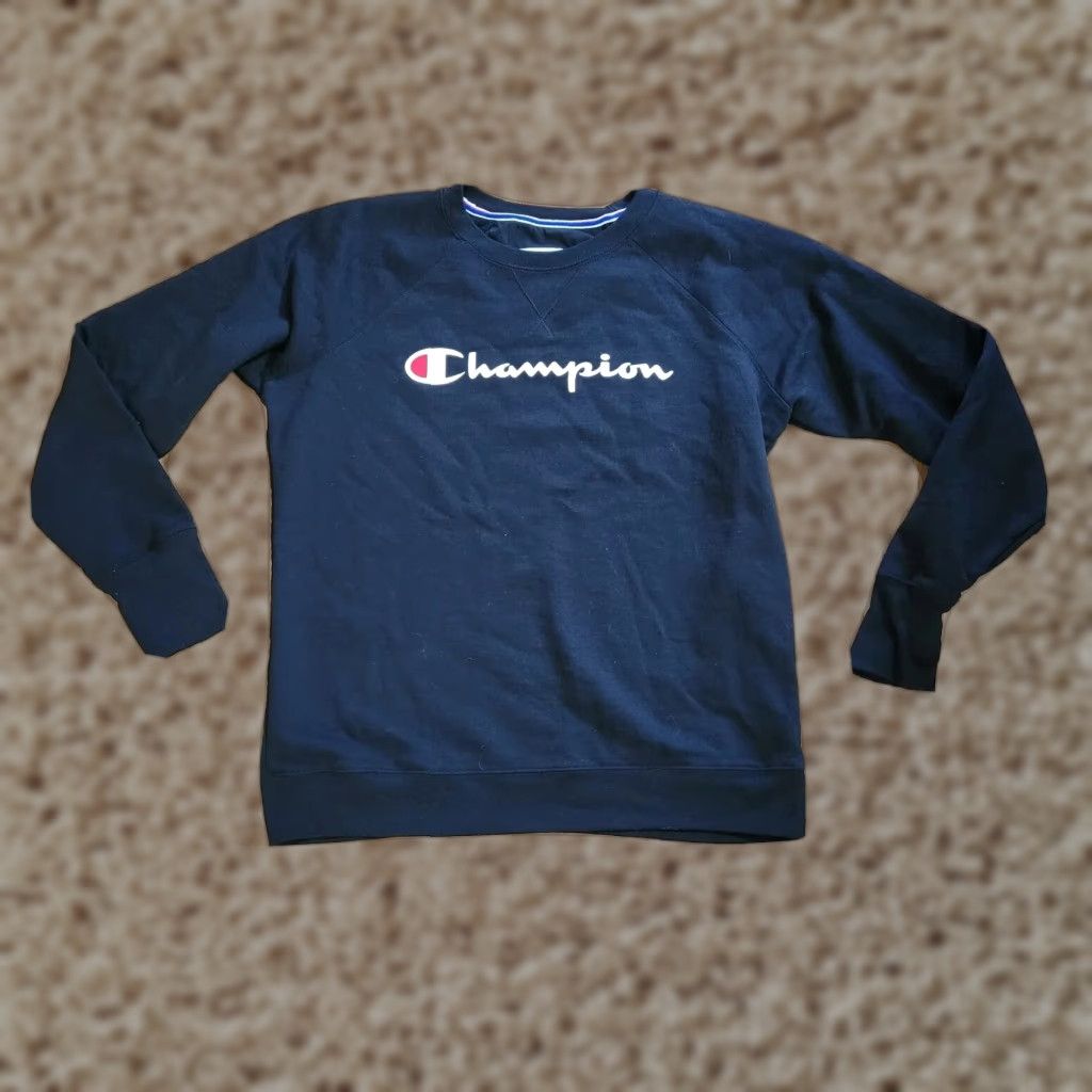 Champion Champion Sweatshirt Womens Large Black Logo Long Sleeve Casual Basic Size L / US 10 / IT 46 - 1 Thumbnail