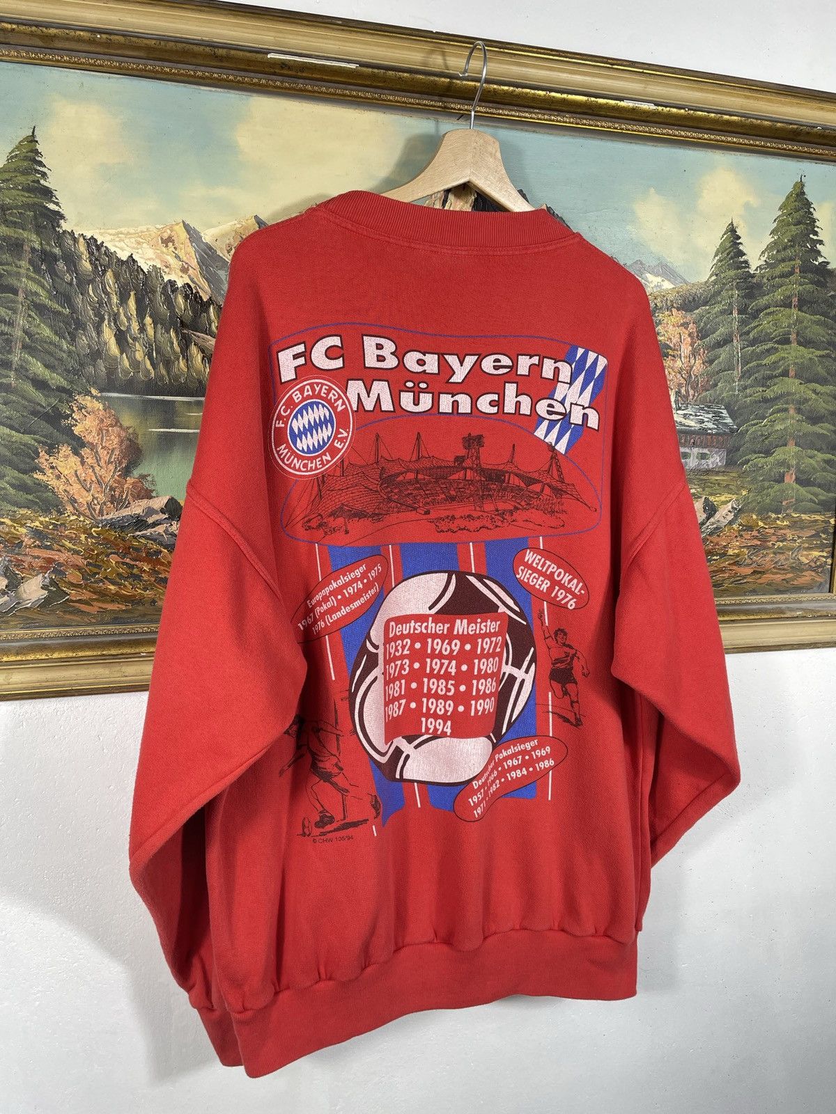 Other Retro Bayern Munich Soccer Crewneck Baggy Loose Boxy Size US XXL / EU 58 / 5 - 6 Thumbnail