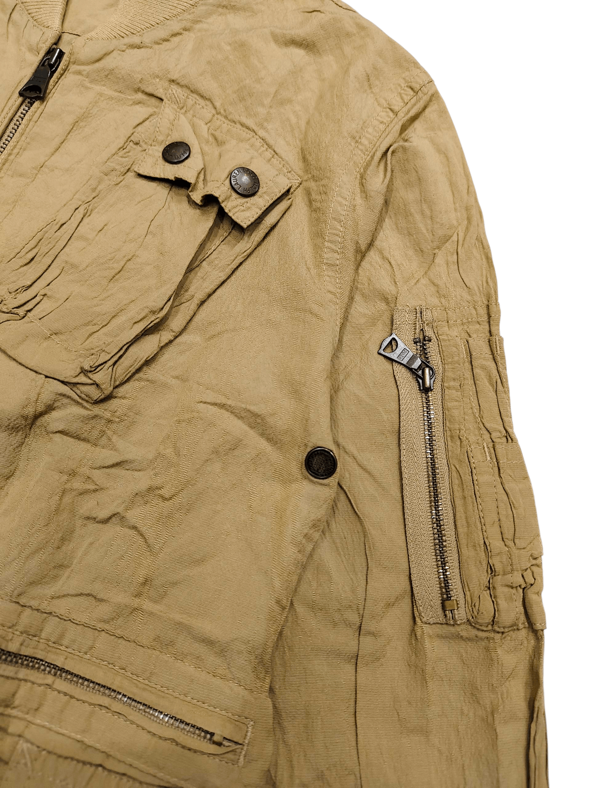 Ralph Lauren 00s Ralph Lauren Archive Utility Multipocket Wrinkled Bomber Size S / US 4 / IT 40 - 3 Thumbnail