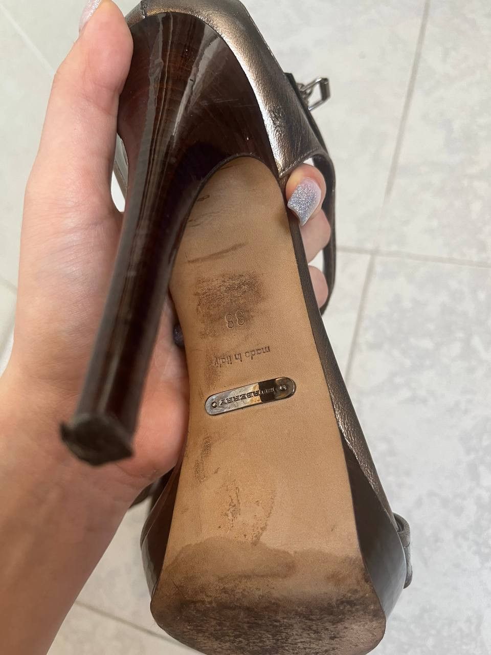 Burberry Vintage Burberry metallic heels Size US 8 / IT 38 - 11 Thumbnail